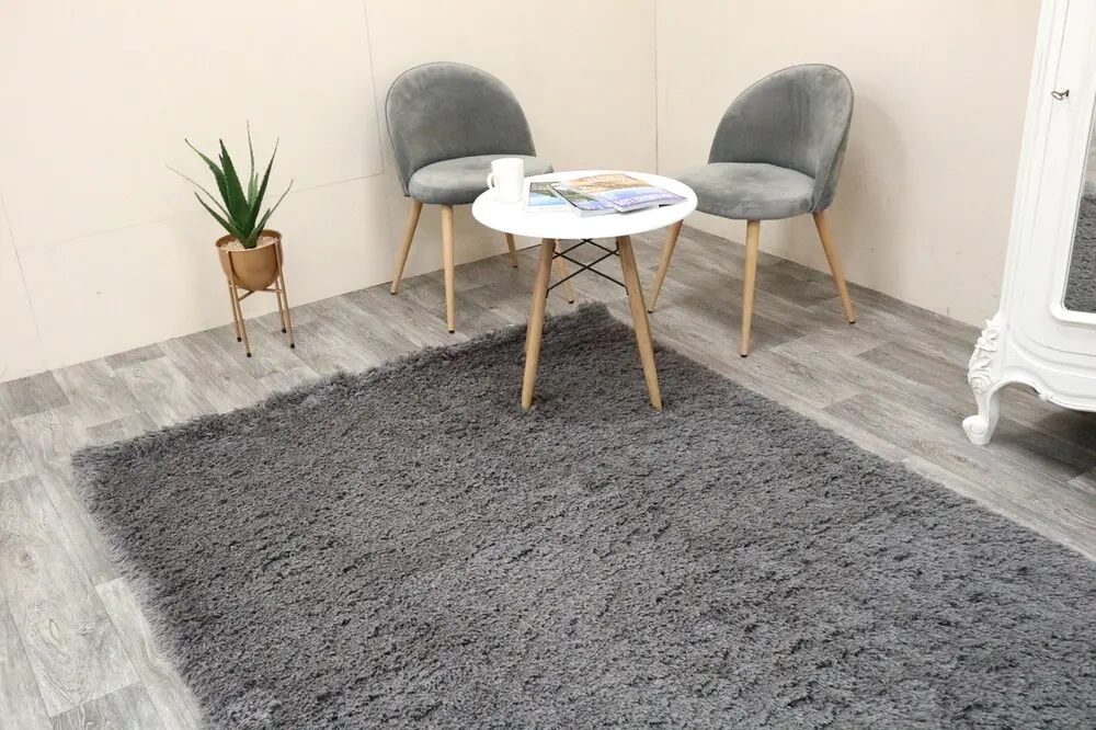 Shaggy Rug Dark Grey Zlp020Che 230cm x 160cm