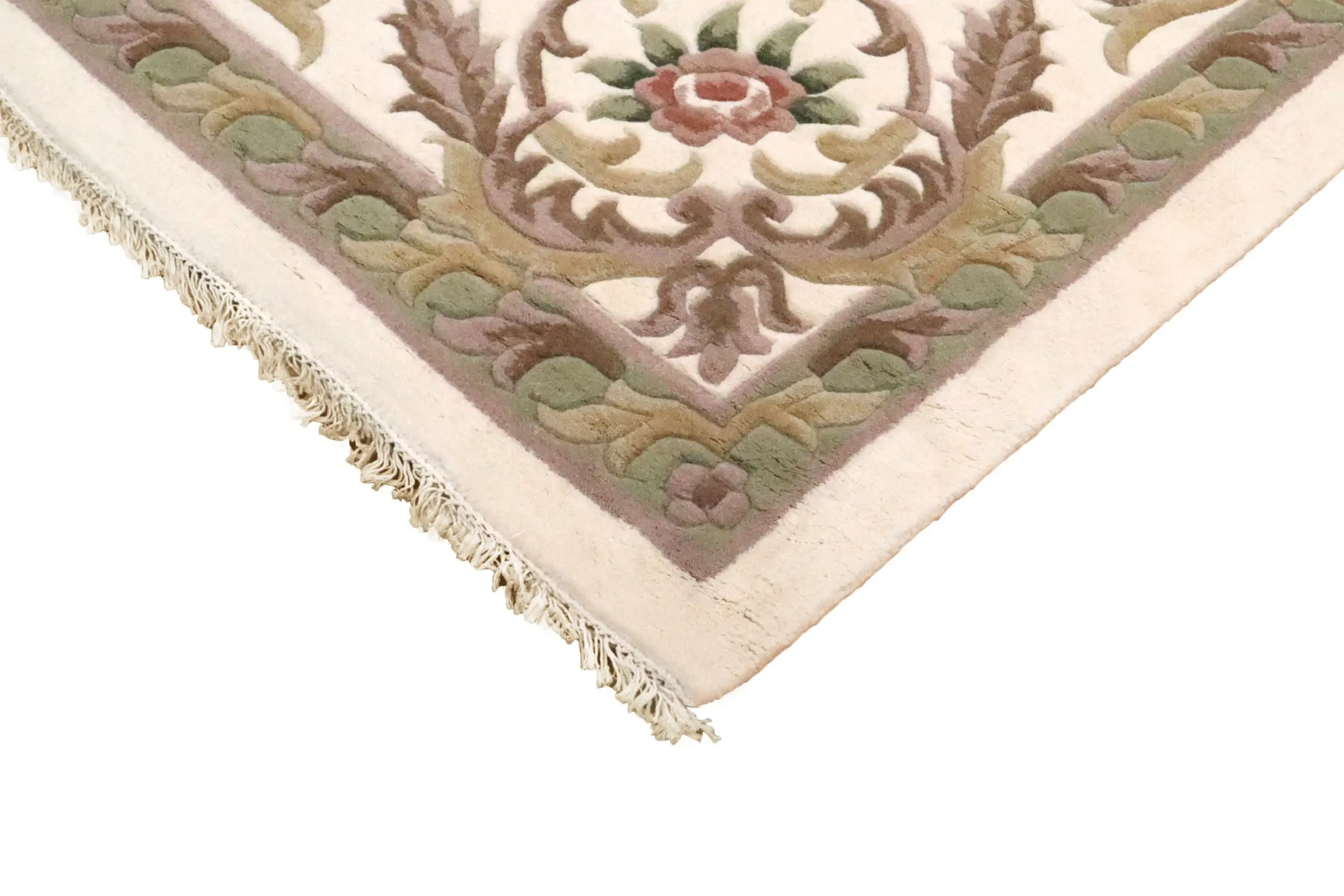 Super Rajbik rug - Cream - Handknotted Indian Aubusson design rug RAJ032023 458 x 336