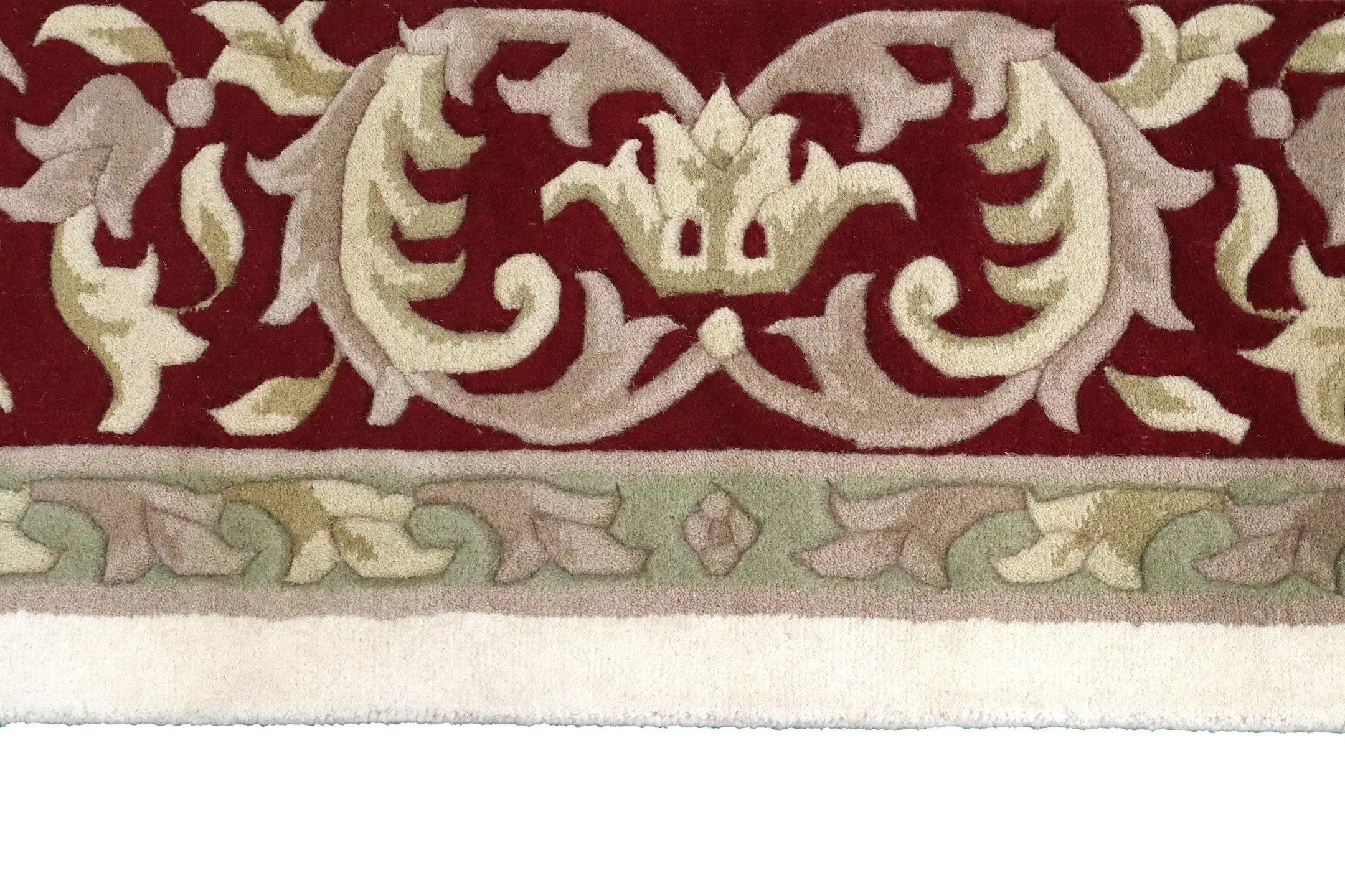 Super Rajbik rug - Cream & Red - Handknotted Indian Aubusson rug RAJ030015 424 x 303