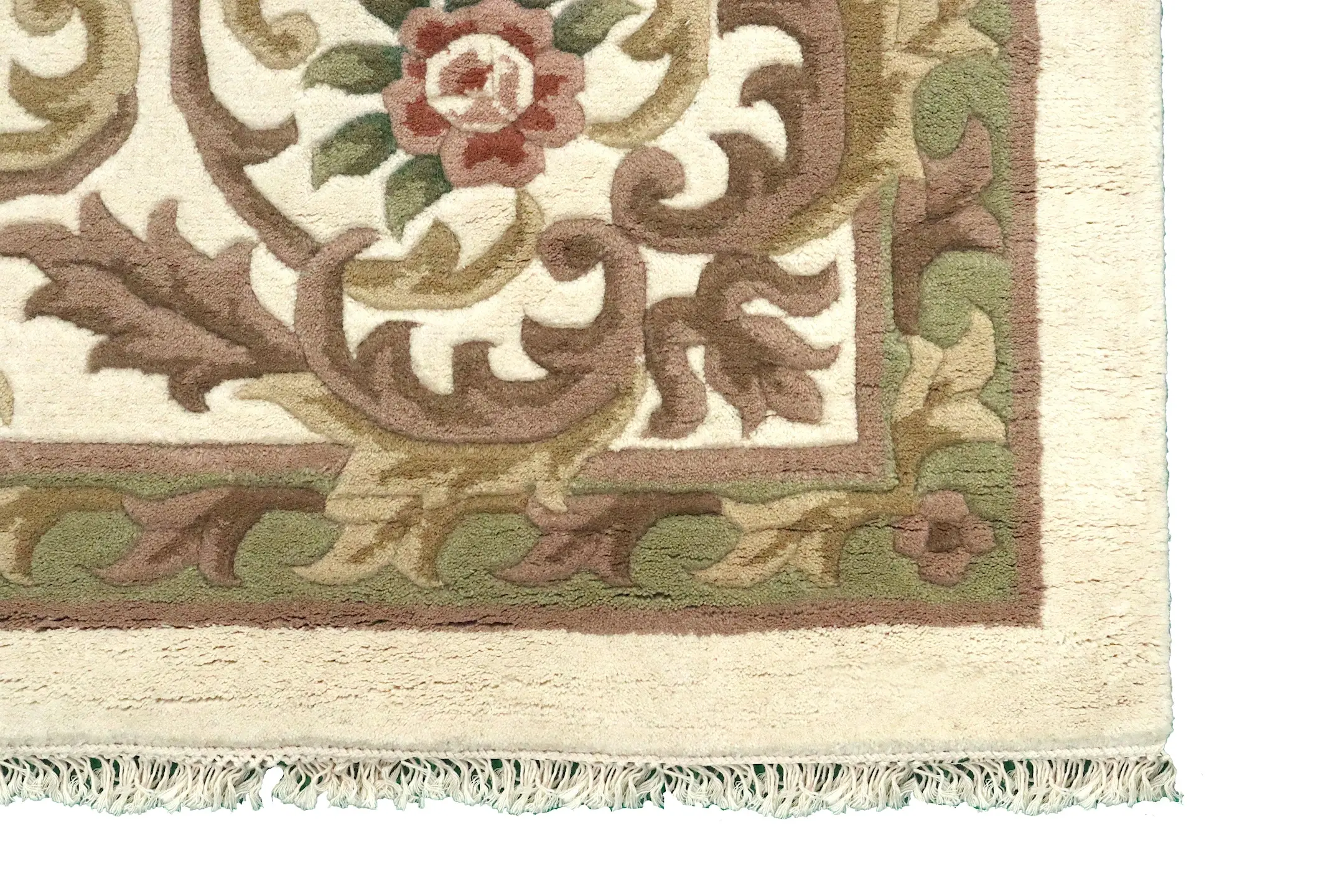 Super Rajbik rug - Cream  - Handknotted Indian Aubusson design rug RAJ030023 420 x 304