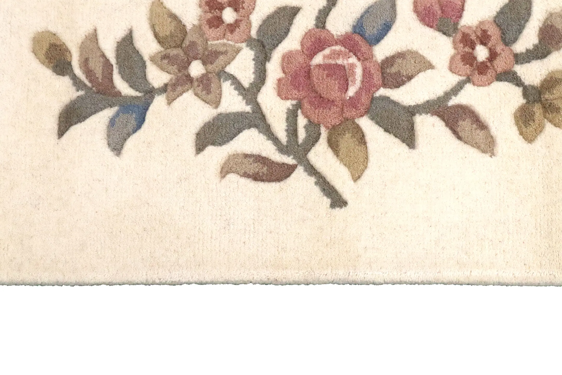 Mahal Indian Rug - Cream - Handknotted Floral design Indian rug MAH030024 424 x 304