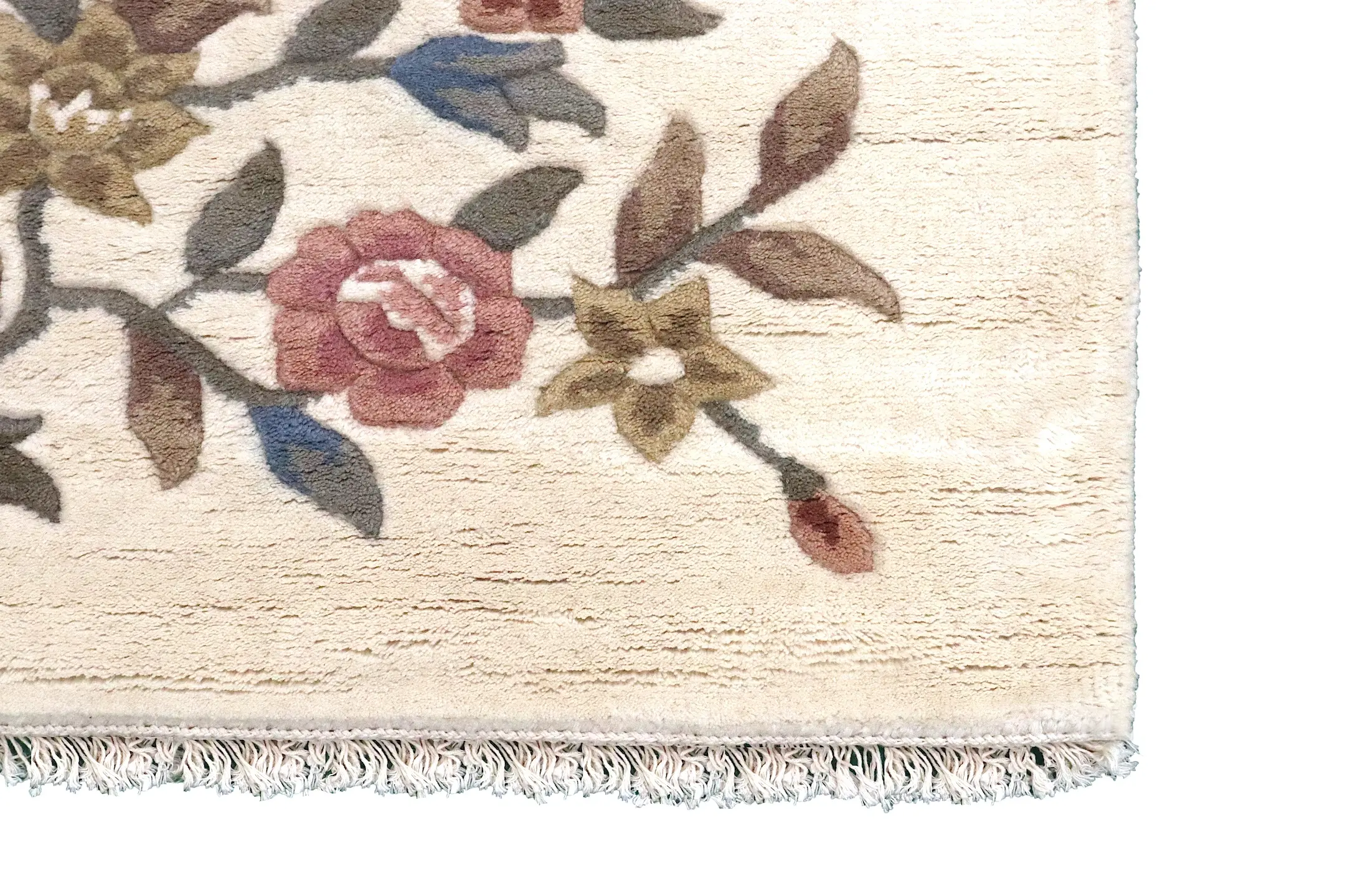Mahal Indian Rug - Cream - Handknotted Floral design Indian rug MAH030024 424 x 304