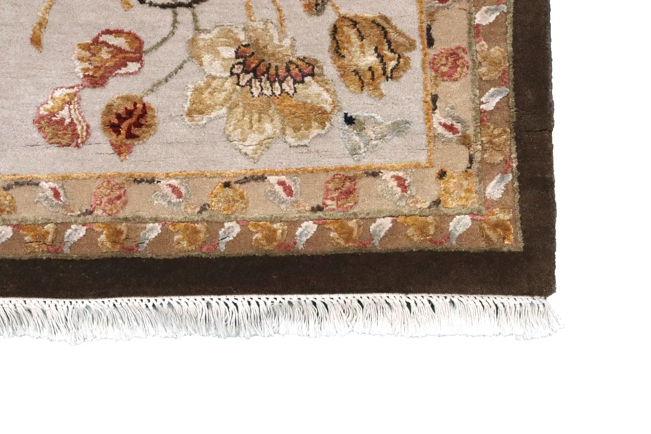 Luxury Indian Jaipur Rug - Brown - Handknotted Silk mix Indian rug IJS030005 438 x 308