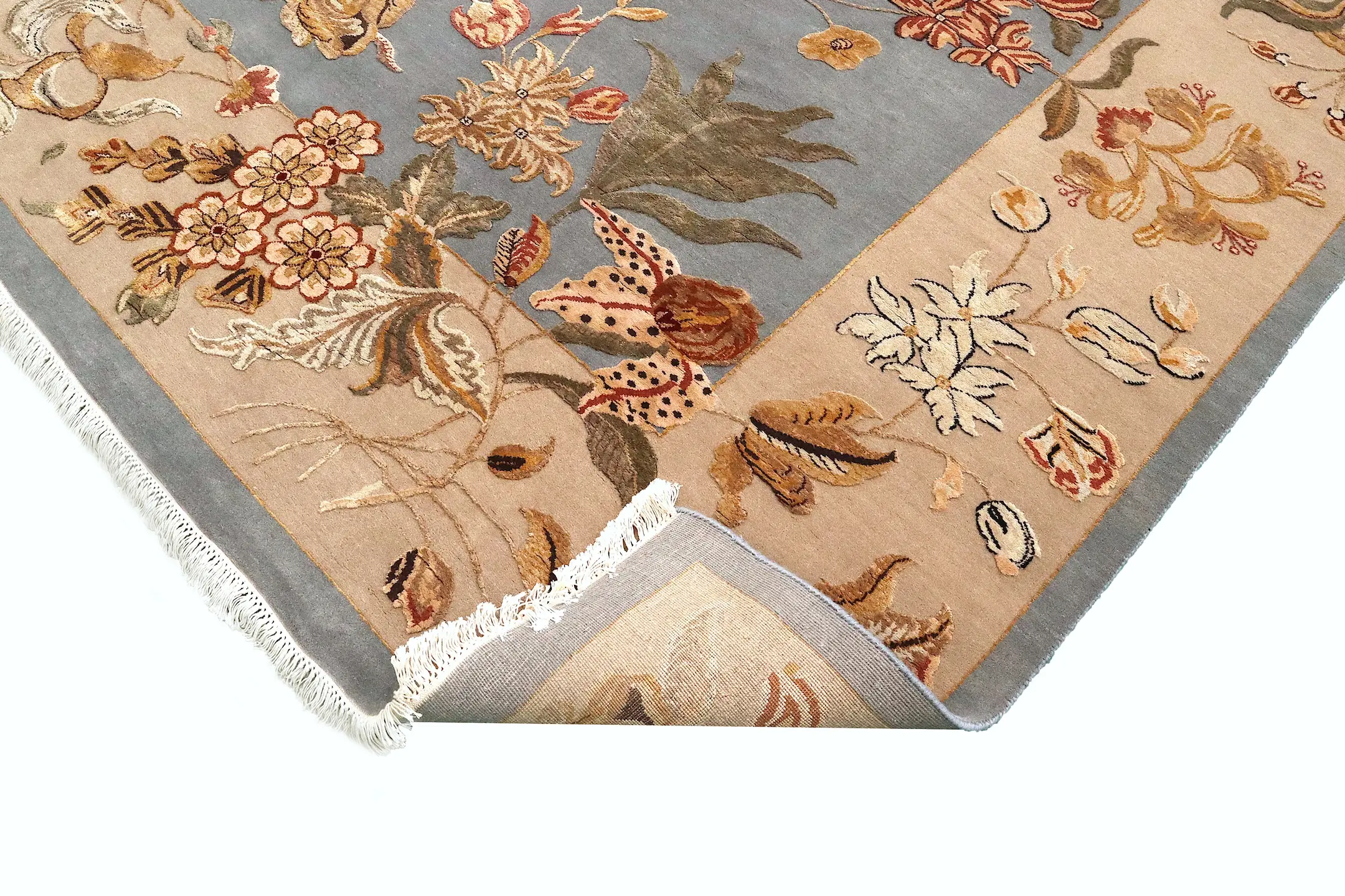 Luxury Indian Jaipur Rug - Blue - Handknotted Silk mix Indian rug IJS030004 419 x 308