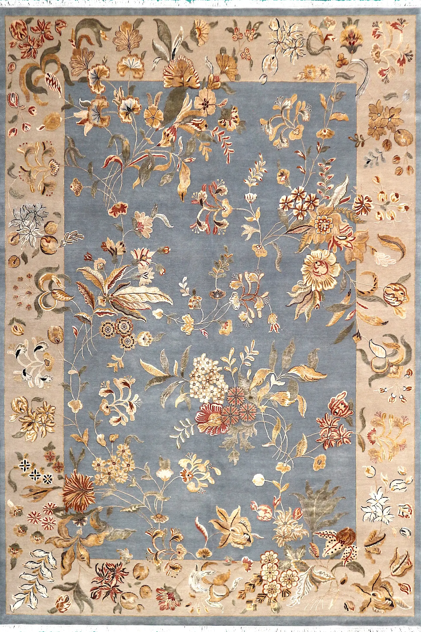 Luxury Indian Jaipur Rug - Blue - Handknotted Silk mix Indian rug IJS030004 419 x 308