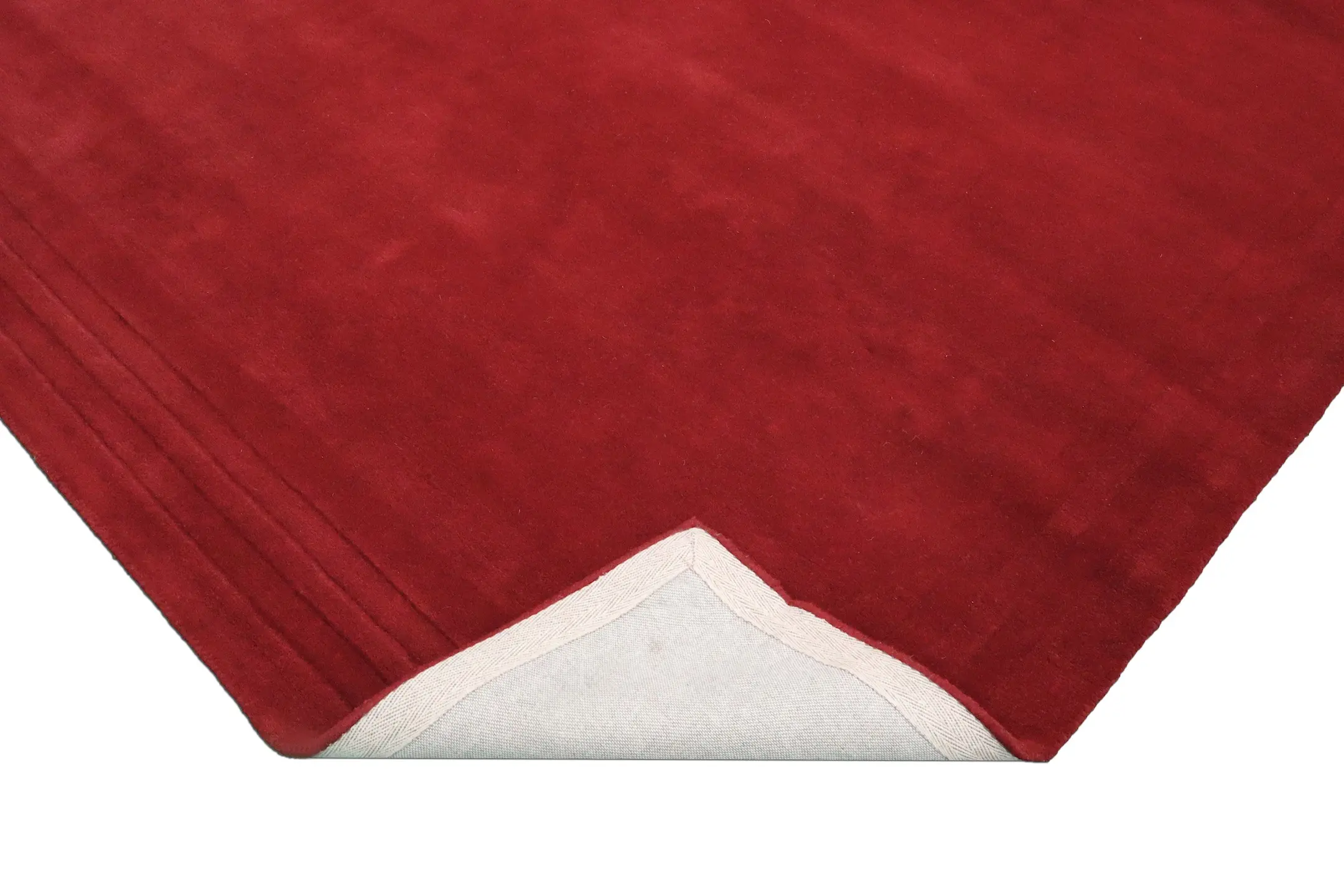 Lippa Plain Carved Rug - Red - Plain 100% wool rug with carved desig HHL030005 423 x 307