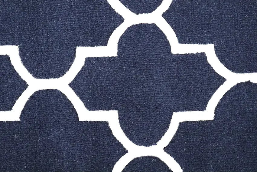 Lattice Design Rug - Dark Blue - Indian Rug with Lattice Design DFS701