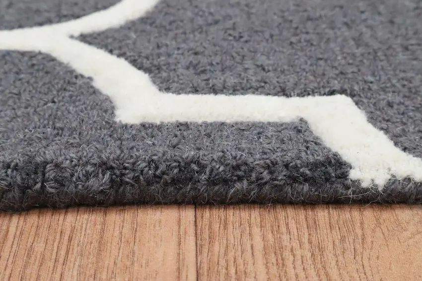Lattice Design Rug - Grey - Indian Rug with Lattice Design DFS711