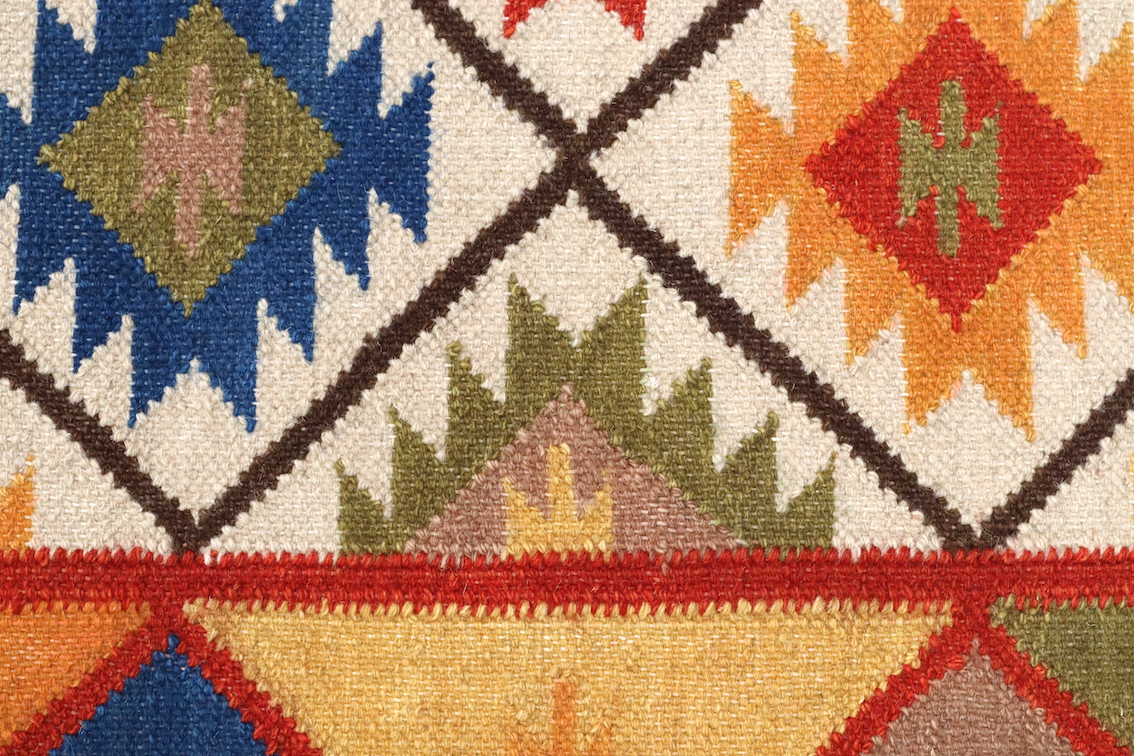 Indian Kelim Rug - Multicoloured - Flatweave Tribal design rug IKF001