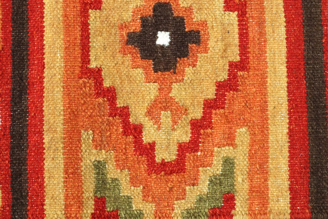 Indian Kelim Rug - Multicoloured - Flatweave Tribal design rug IKF002