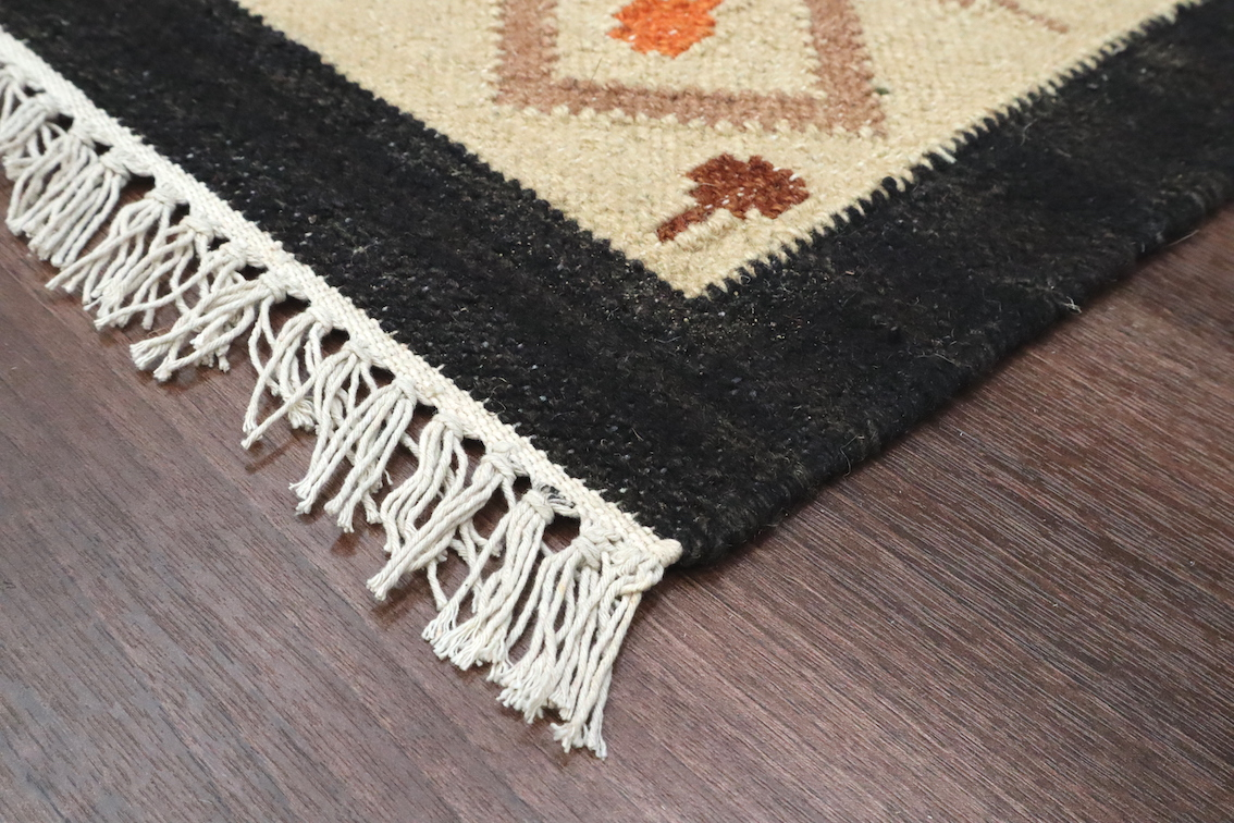 Indian Kelim Rug - Multicoloured - Flatweave Tribal design rug IKF003