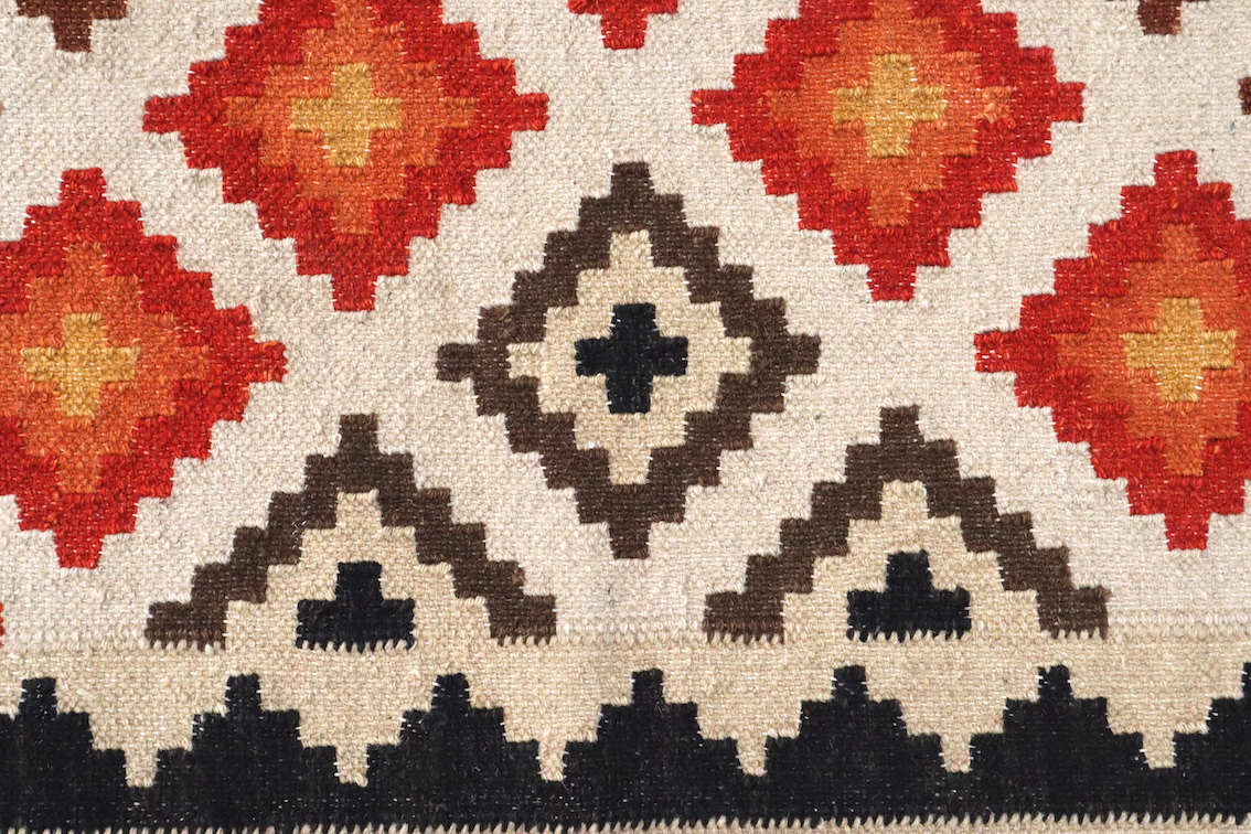 Indian Kelim Rug - Multicoloured - Flatweave Tribal design rug IKF003