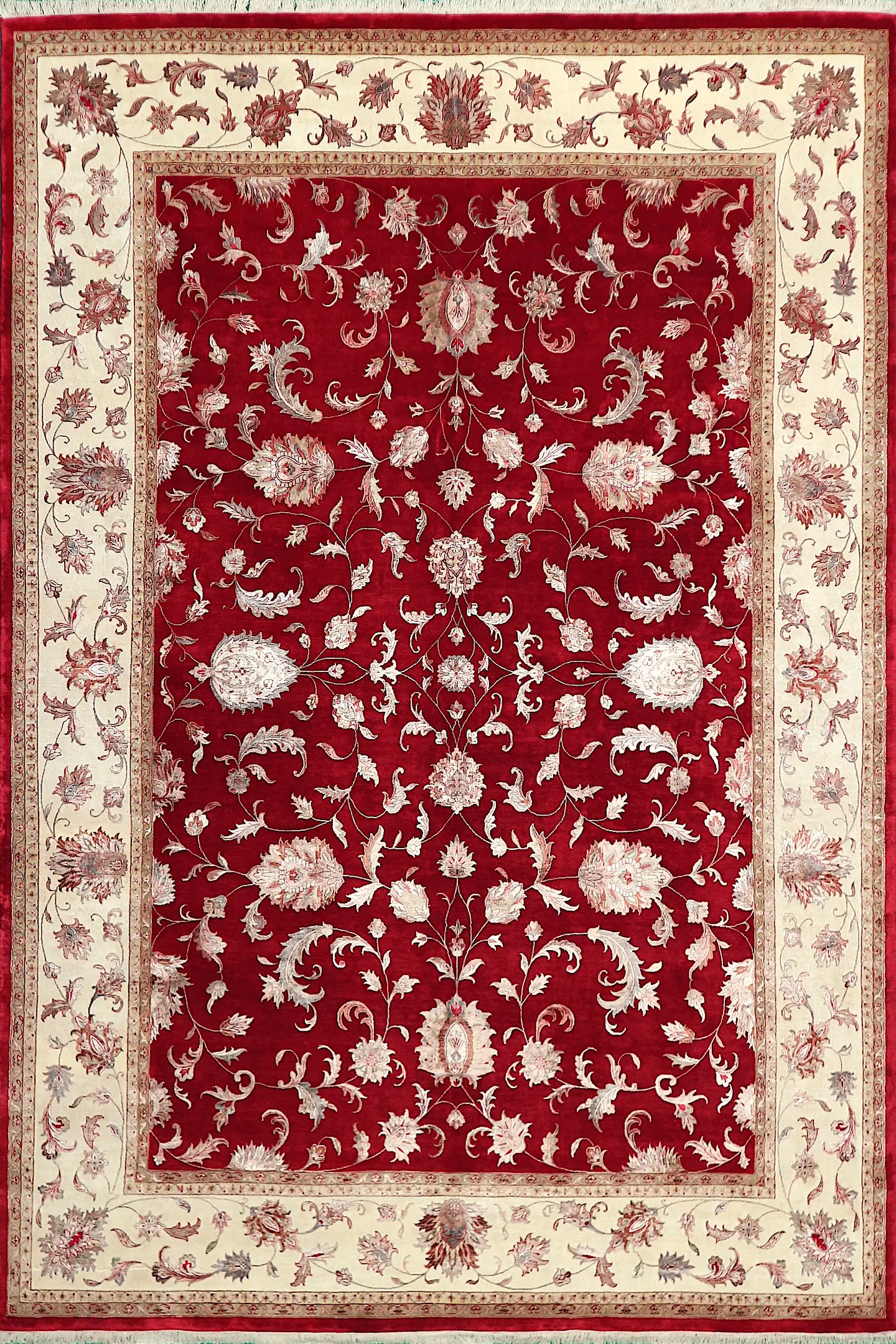 Very fine indo Persian - Red - Handknotted rug with Persian design IPF030007 426 x 299
