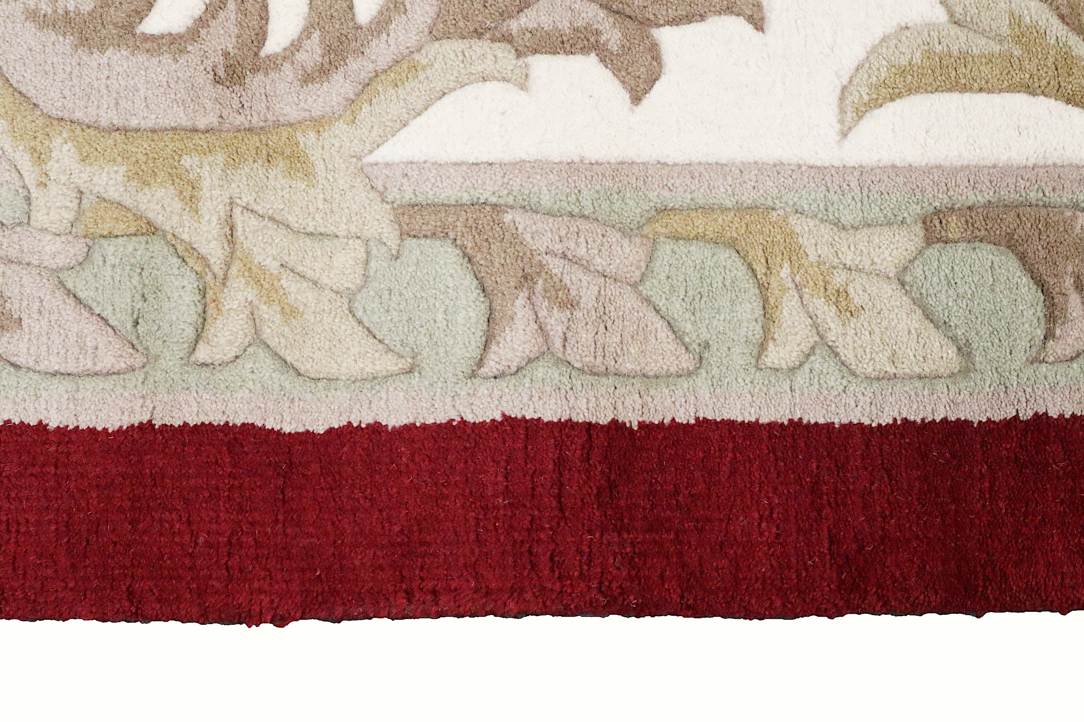 Super Rajbik rug - Red & Cream - Handknotted Indian Aubusson design rug RAJ035016 548 x 363