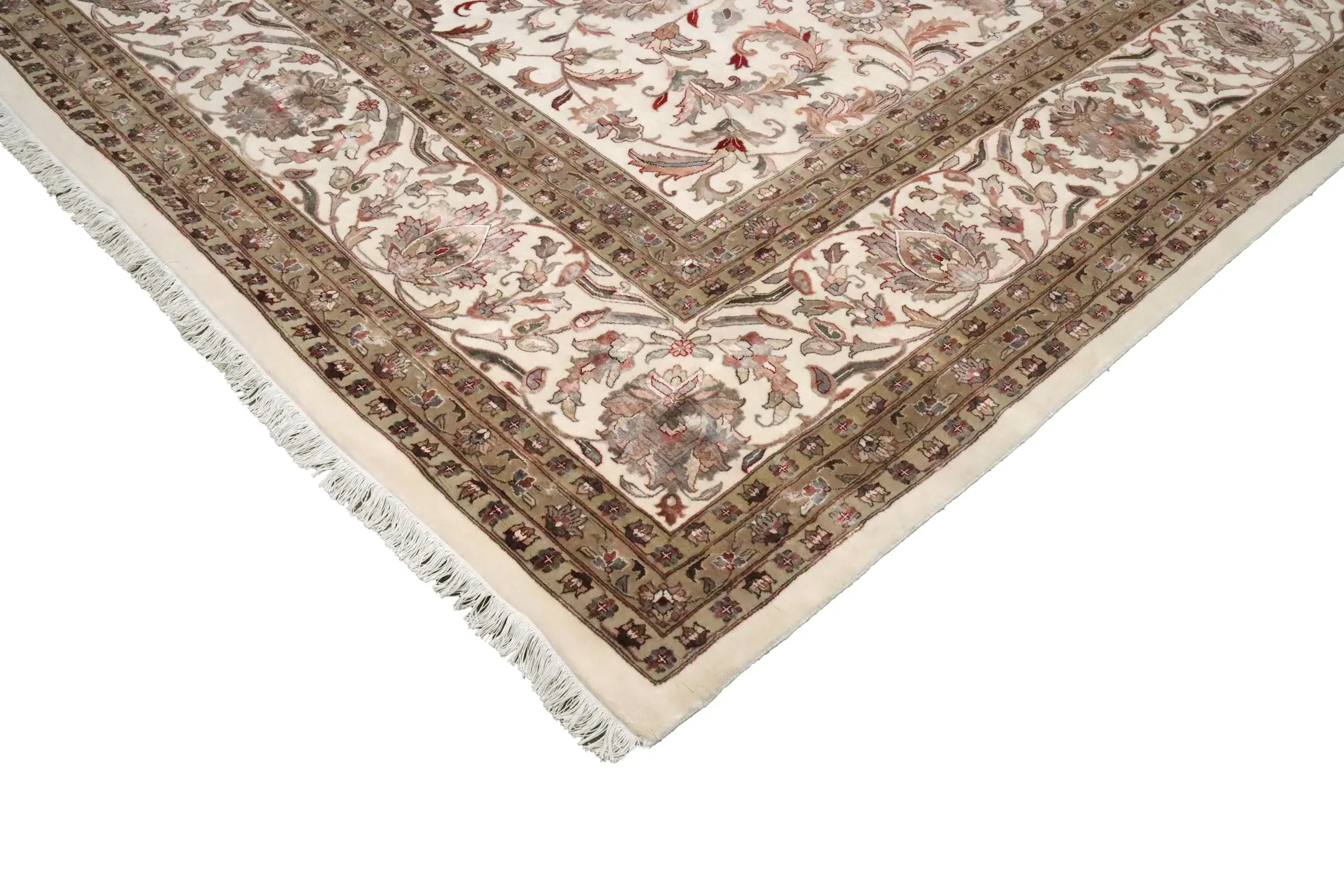 Very fine indo Persian - Cream - Handknotted rug with Persian design IPF035006 556 x 362
