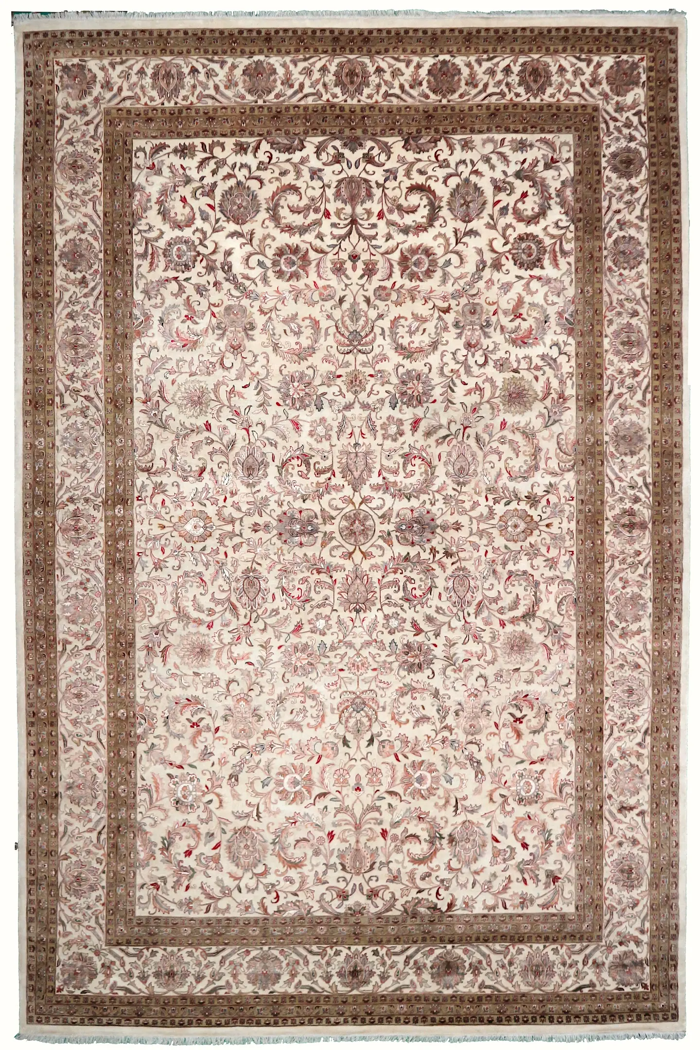 Very fine indo Persian - Cream - Handknotted rug with Persian design IPF035006 556 x 362