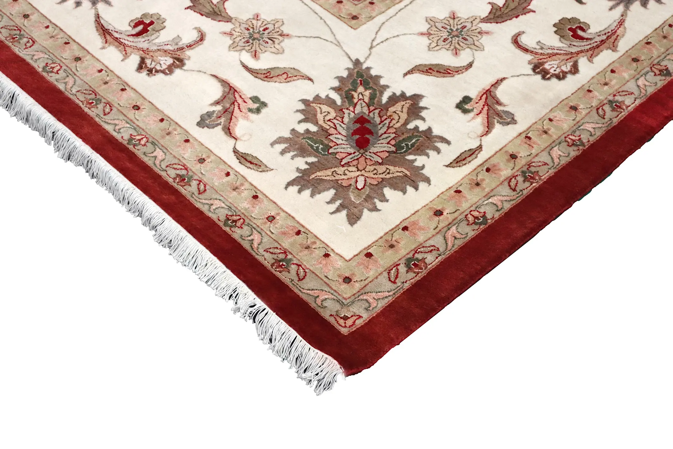 Very fine indo Persian - Red - Handknotted rug with Persian design IPF035007 549 x 368