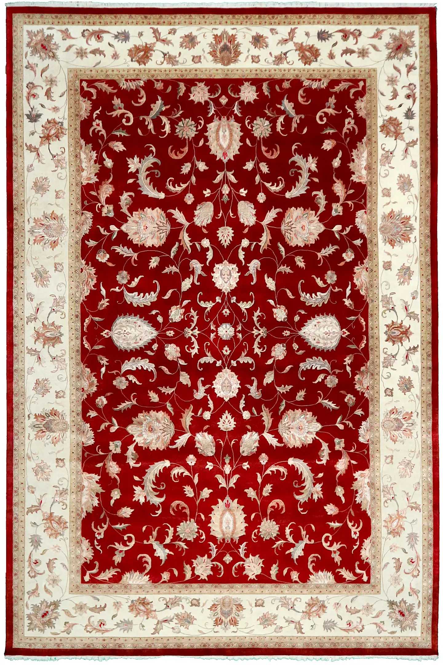 Very fine indo Persian - Red - Handknotted rug with Persian design IPF035007 549 x 368
