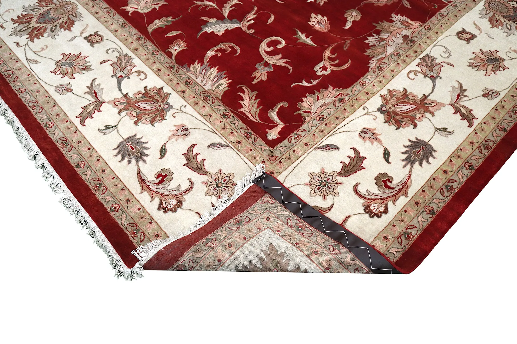Very fine indo Persian - Red - Handknotted rug with Persian design IPF035007 549 x 368