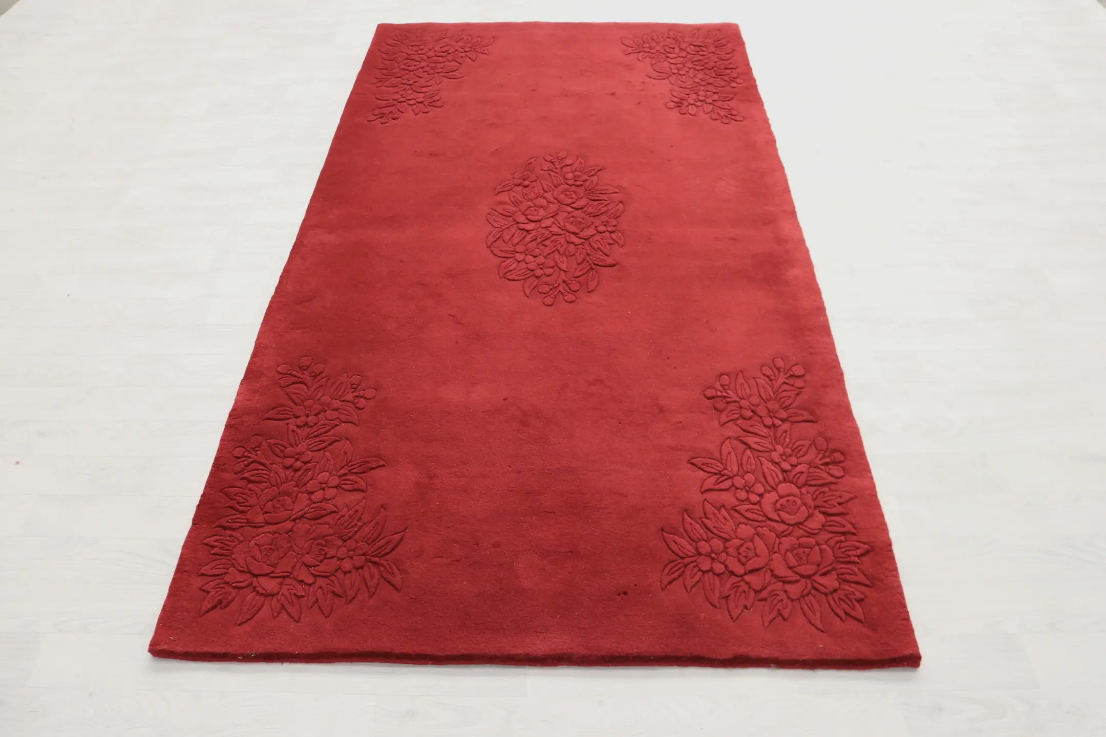 Plain carved Chinese rug  SPS020FAU BC