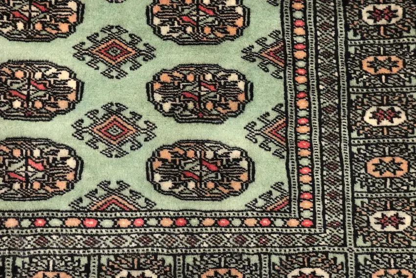 Fine Pakistan Bokhara Rug - Green - Handknotted 100% wool Bokhara rug BOK042