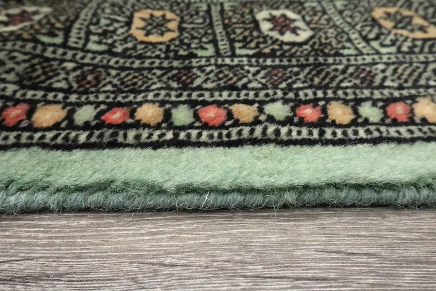 Fine Pakistan Bokhara Rug - Green - Handknotted 100% wool Bokhara rug BOK042