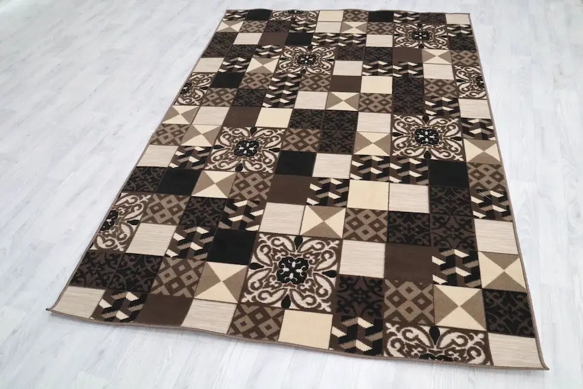 Outdoor rug - Neutral & Brown - Patchwork Design ZBF007