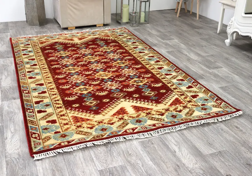 Indo Milas Rug - Red - Vibrant, Turkish inspired design Indian rug IML005