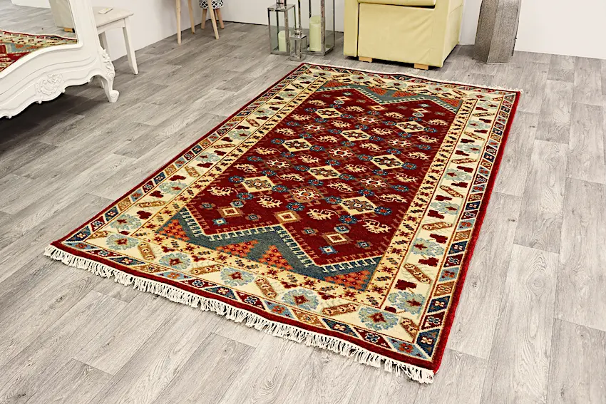 Indo Milas Rug - Red - Vibrant, Turkish inspired design Indian rug IML006
