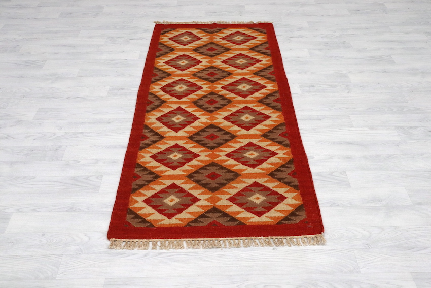 Indian Kelim Rug - Multicoloured - Flatweave Tribal design rug IKL042000 183 X 80  L