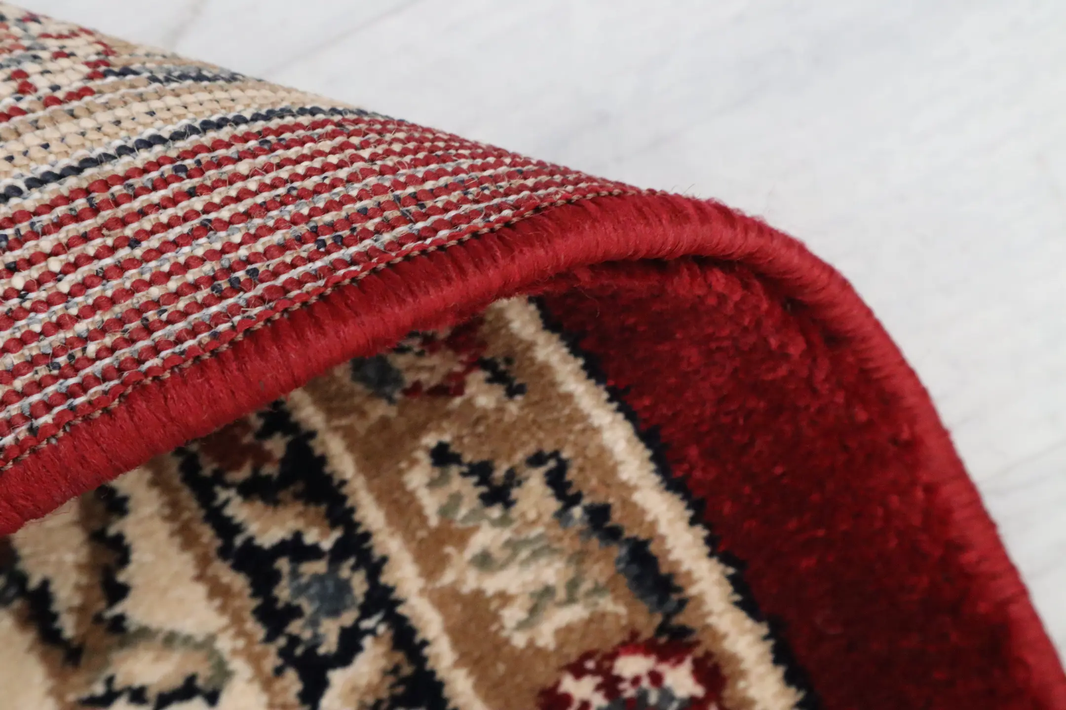 Kirman Machine Woven Rug - Red - ZKI001