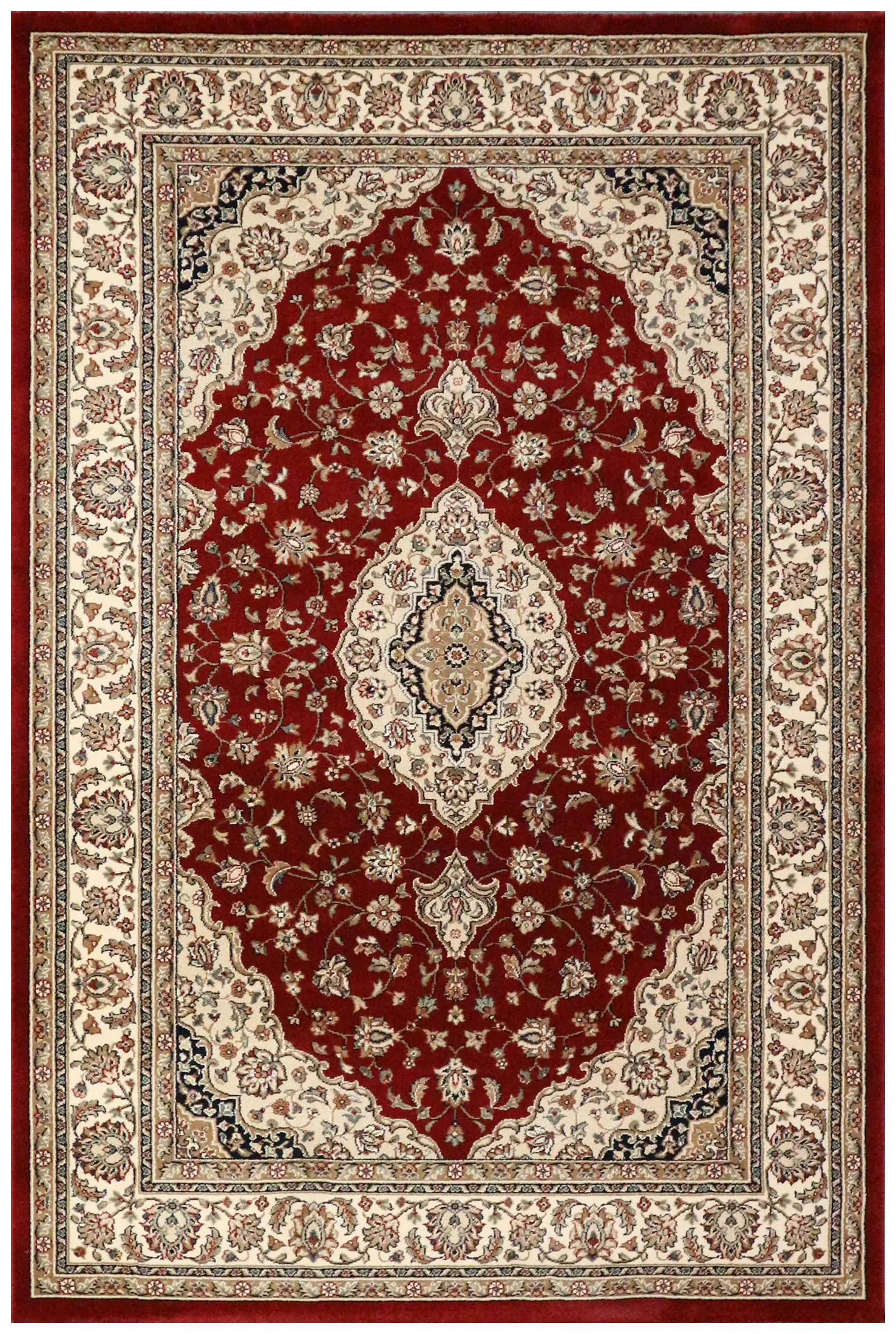 Kirman Machine Woven Rug - Red - ZKI001