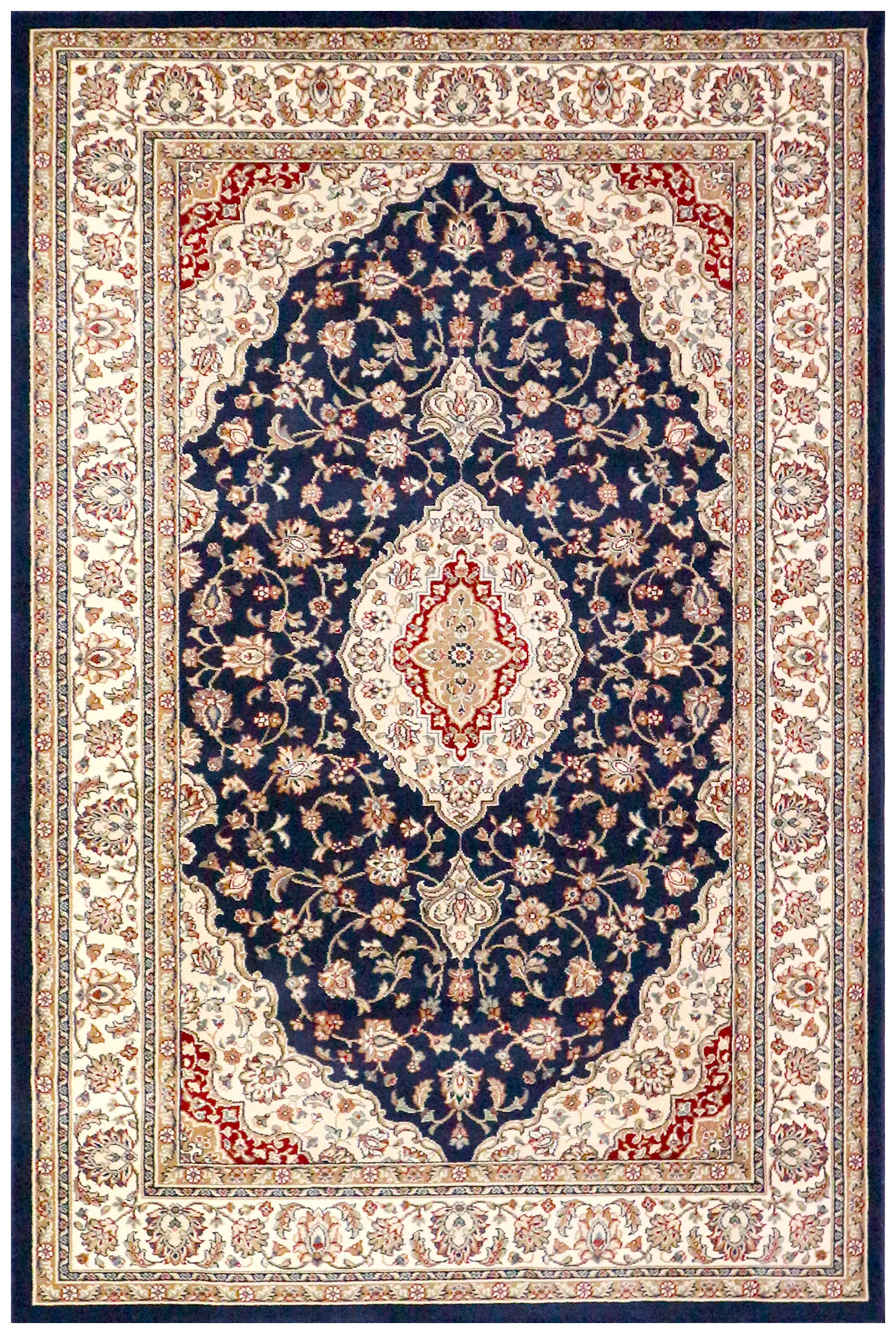 Kirman Machine Woven Rug - Blue - ZKI002