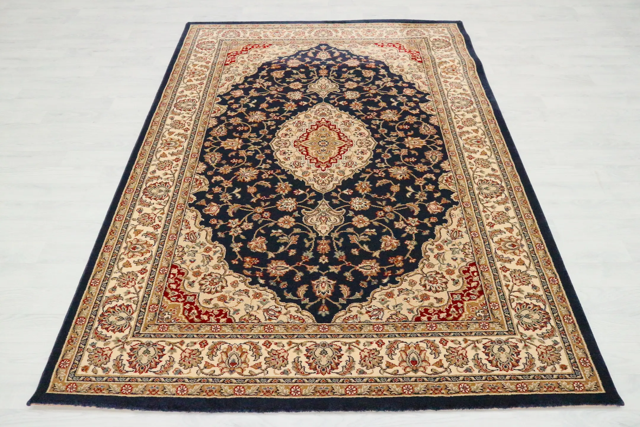 Kirman Machine Woven Rug - Blue - ZKI002