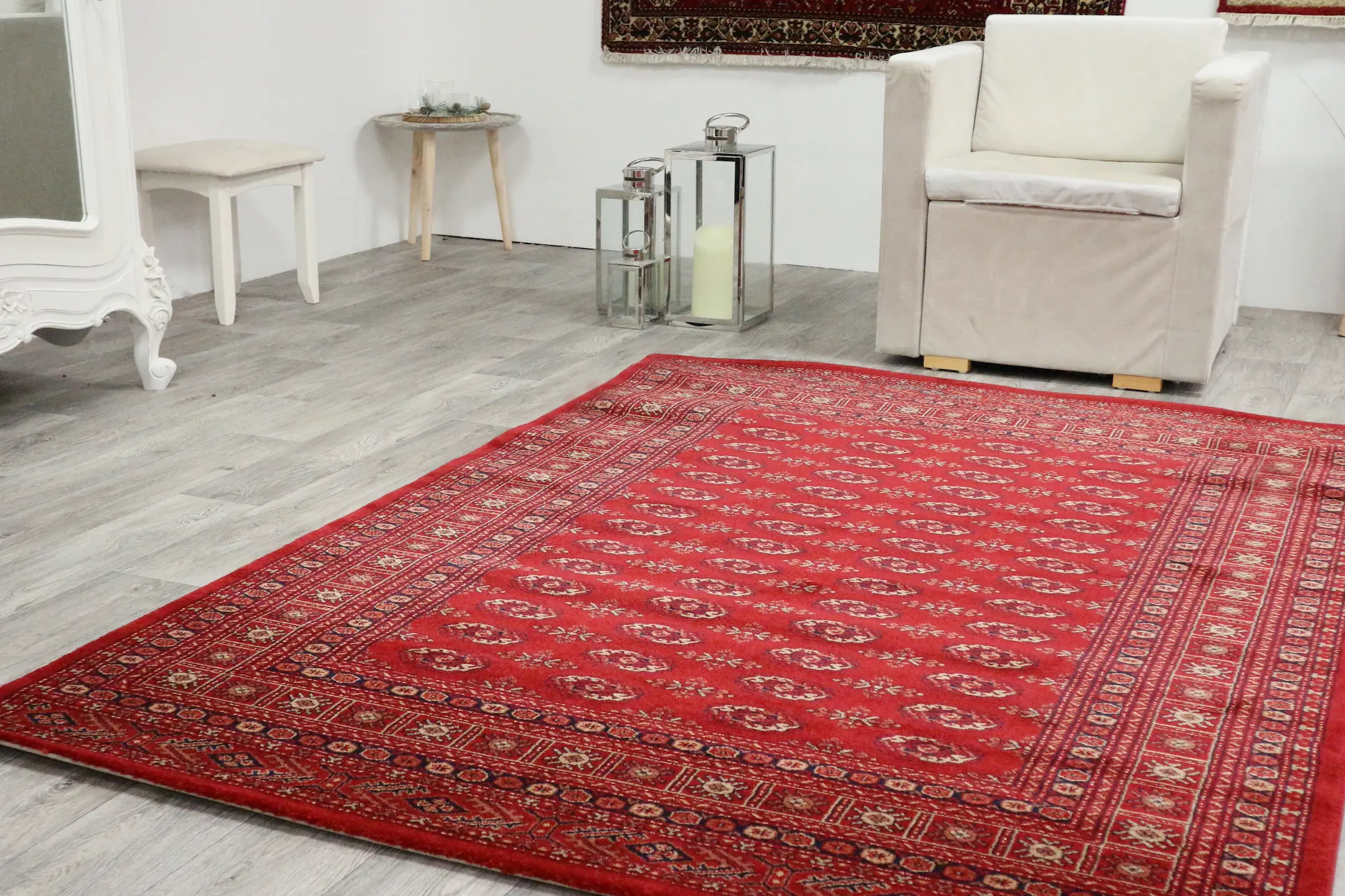 Kirman Machine Woven Rug - Red - ZKI005