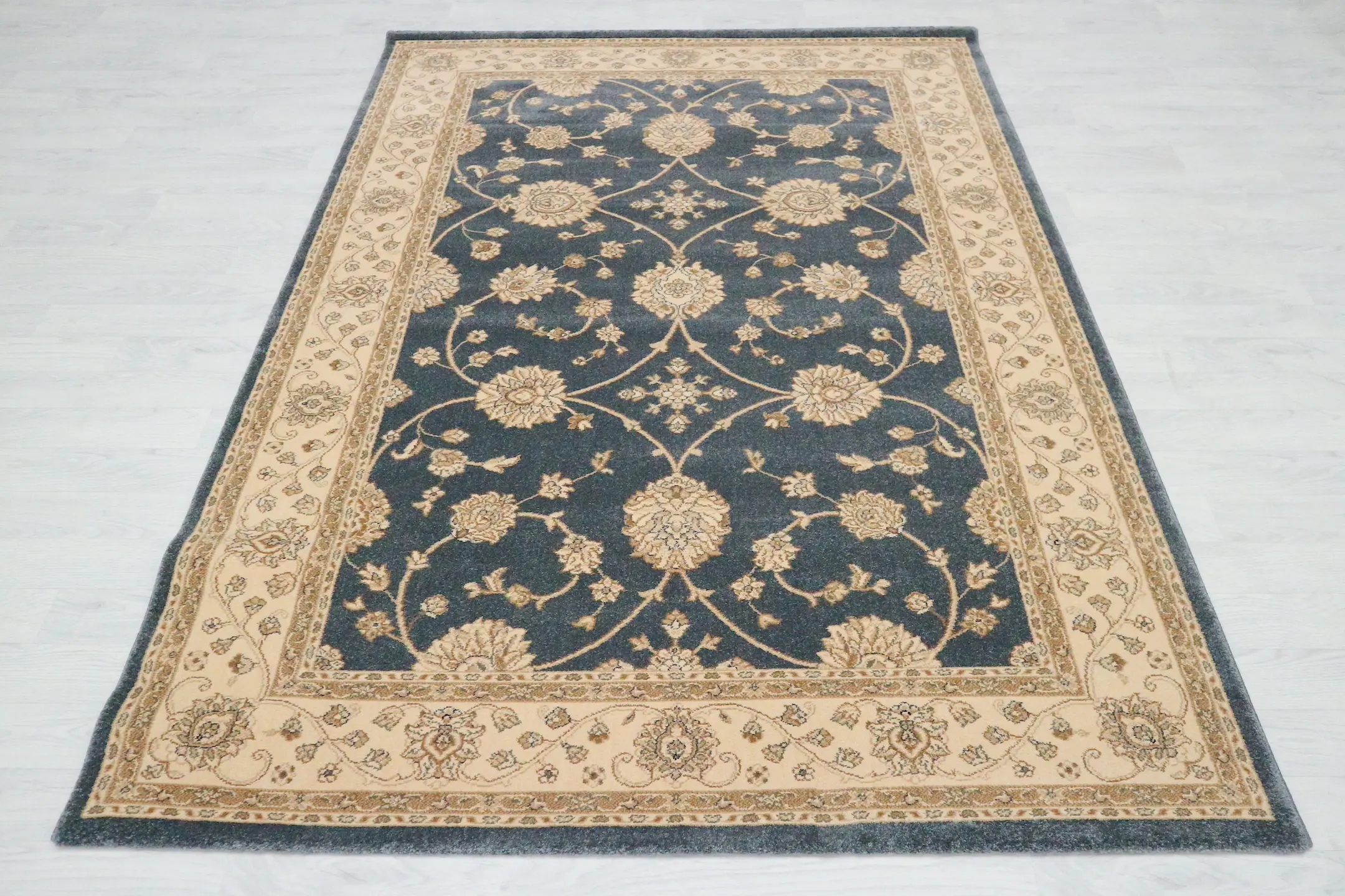 Kirman Machine Woven Rug - Blue - ZKI008