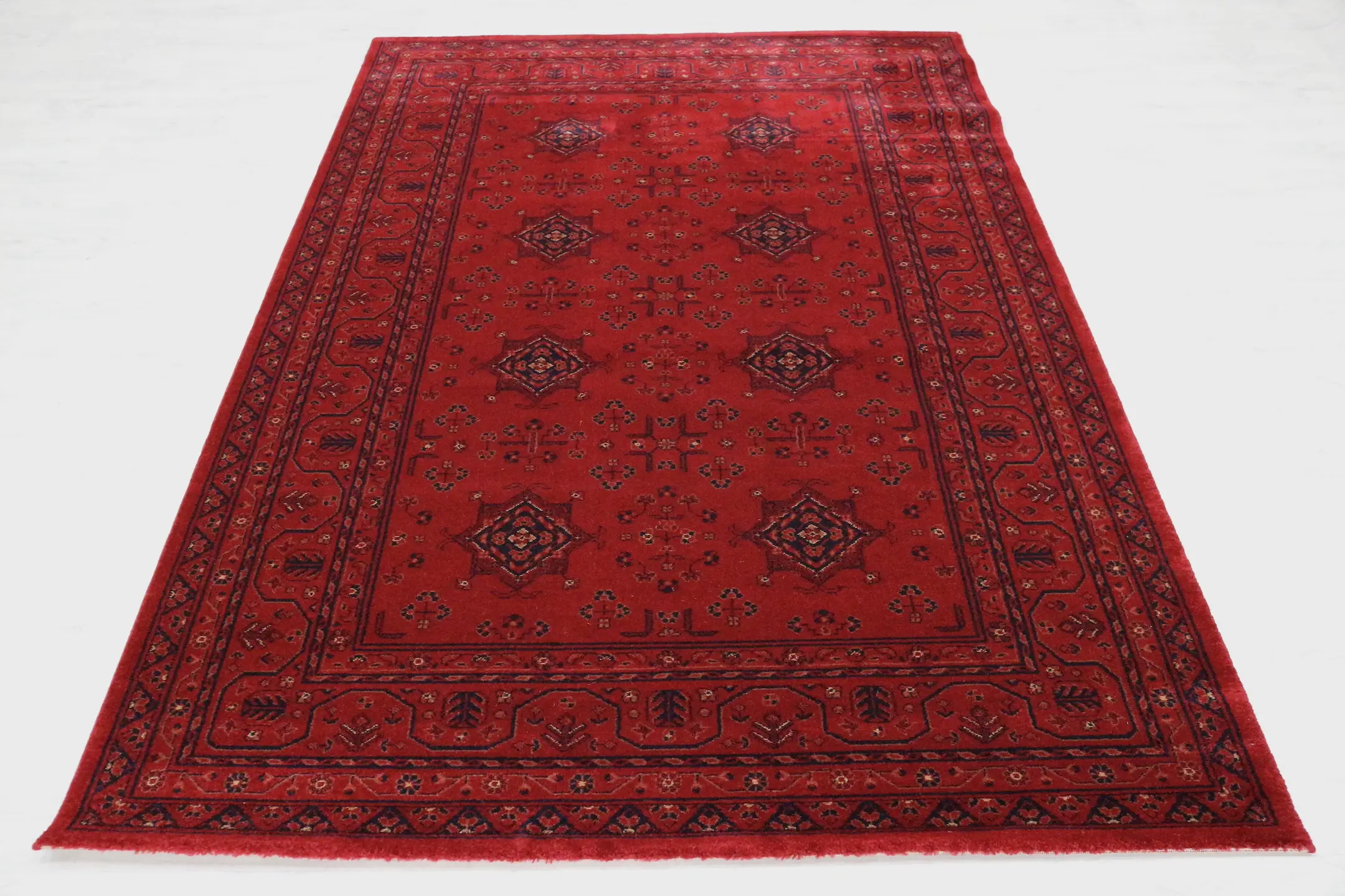 Kirman Machine Woven Rug - Red - ZKI010