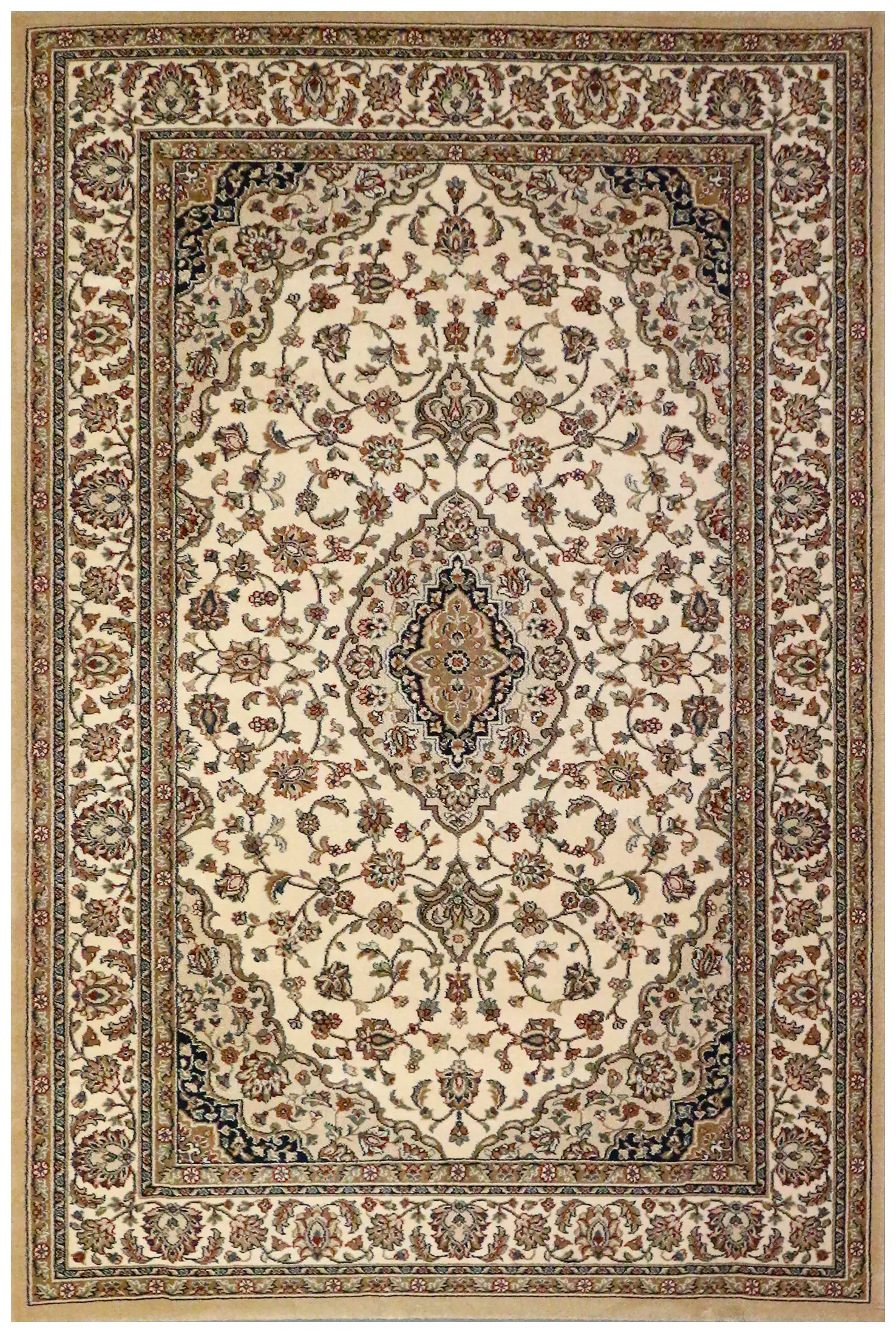 Kirman Machine Woven Rug - Cream - ZKI003