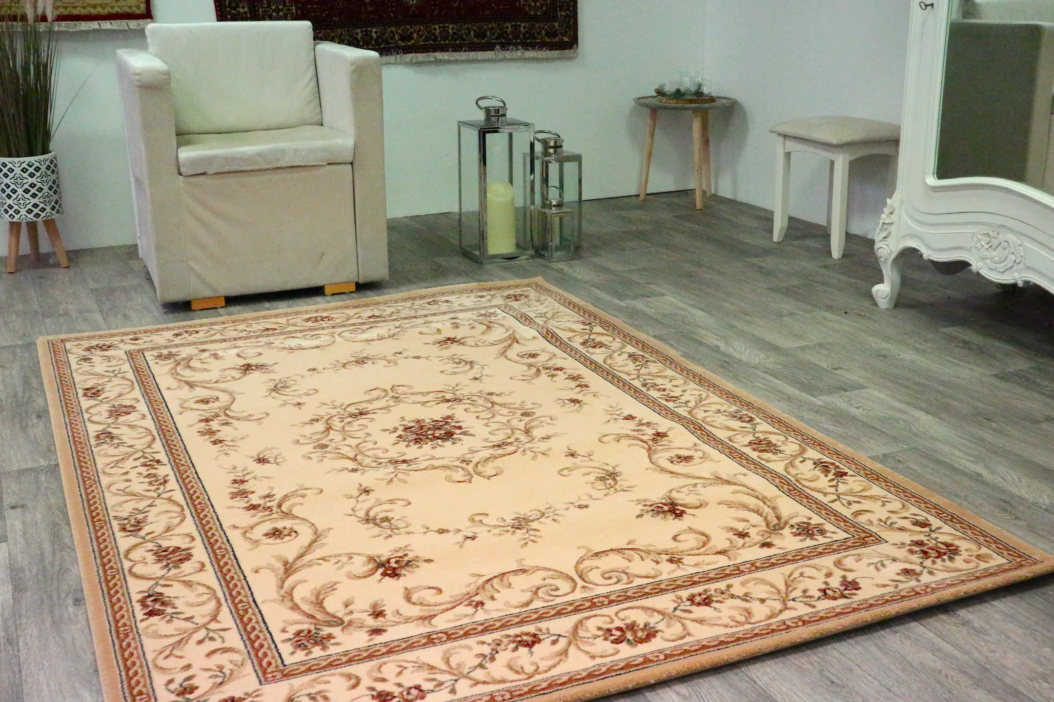 Kirman Machine Woven Rug - Cream - ZKI004