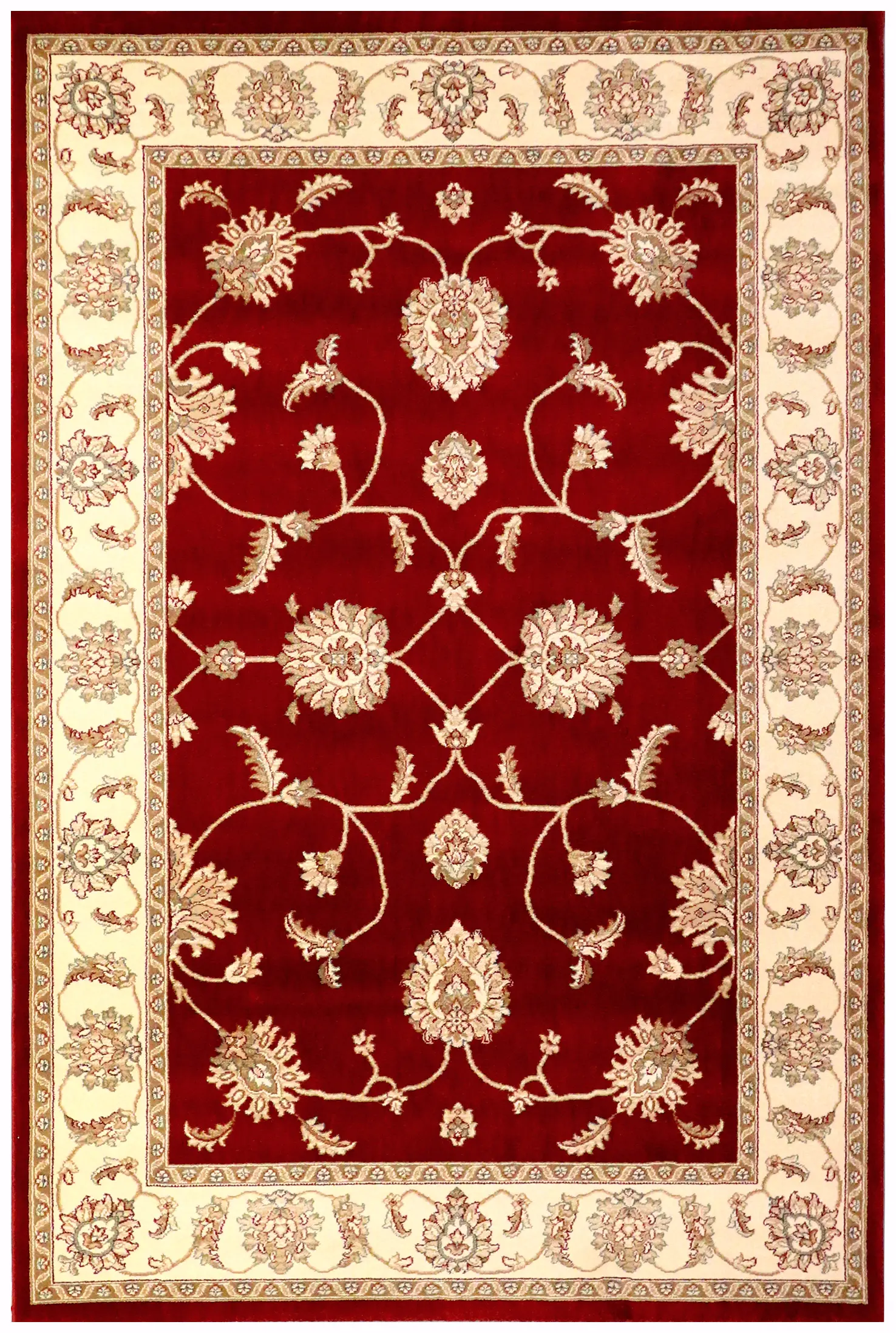 Kirman Machine Woven Rug - Red - ZKI006