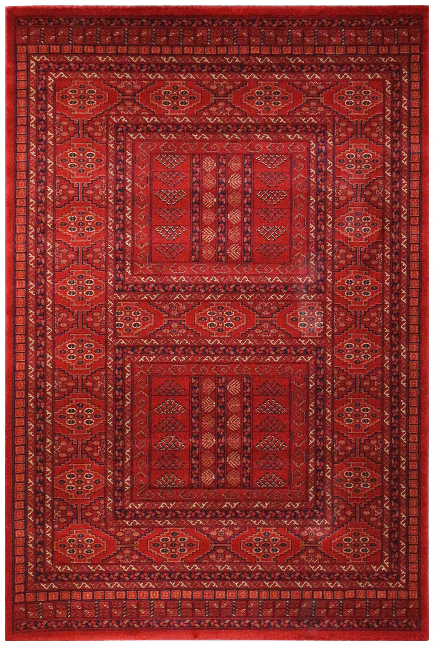 Kirman Machine Woven Rug - Red - ZKI009