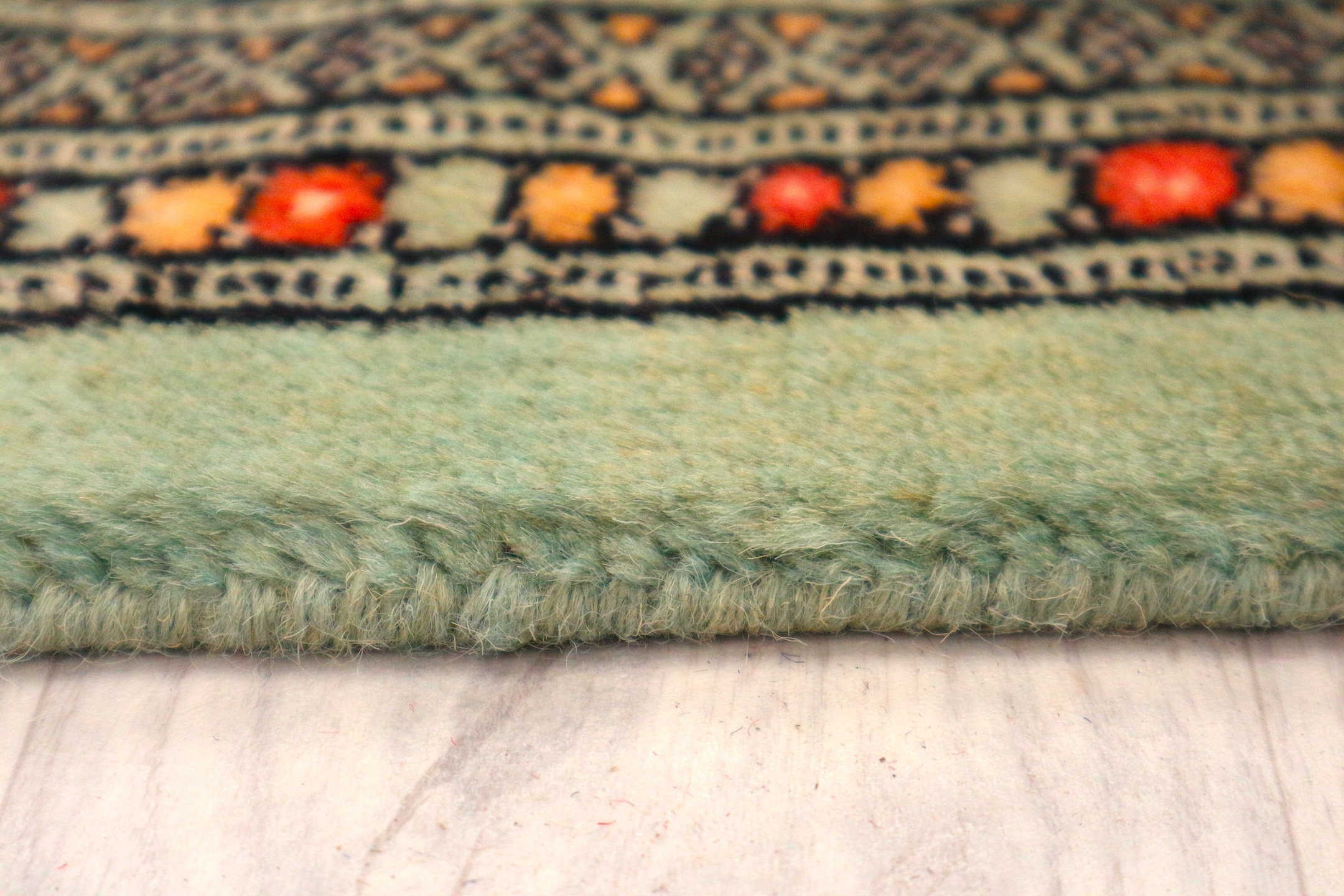 Fine Pakistan Bokhara Rug - Green - Handknotted 100% wool Bokhara rug BOKF42