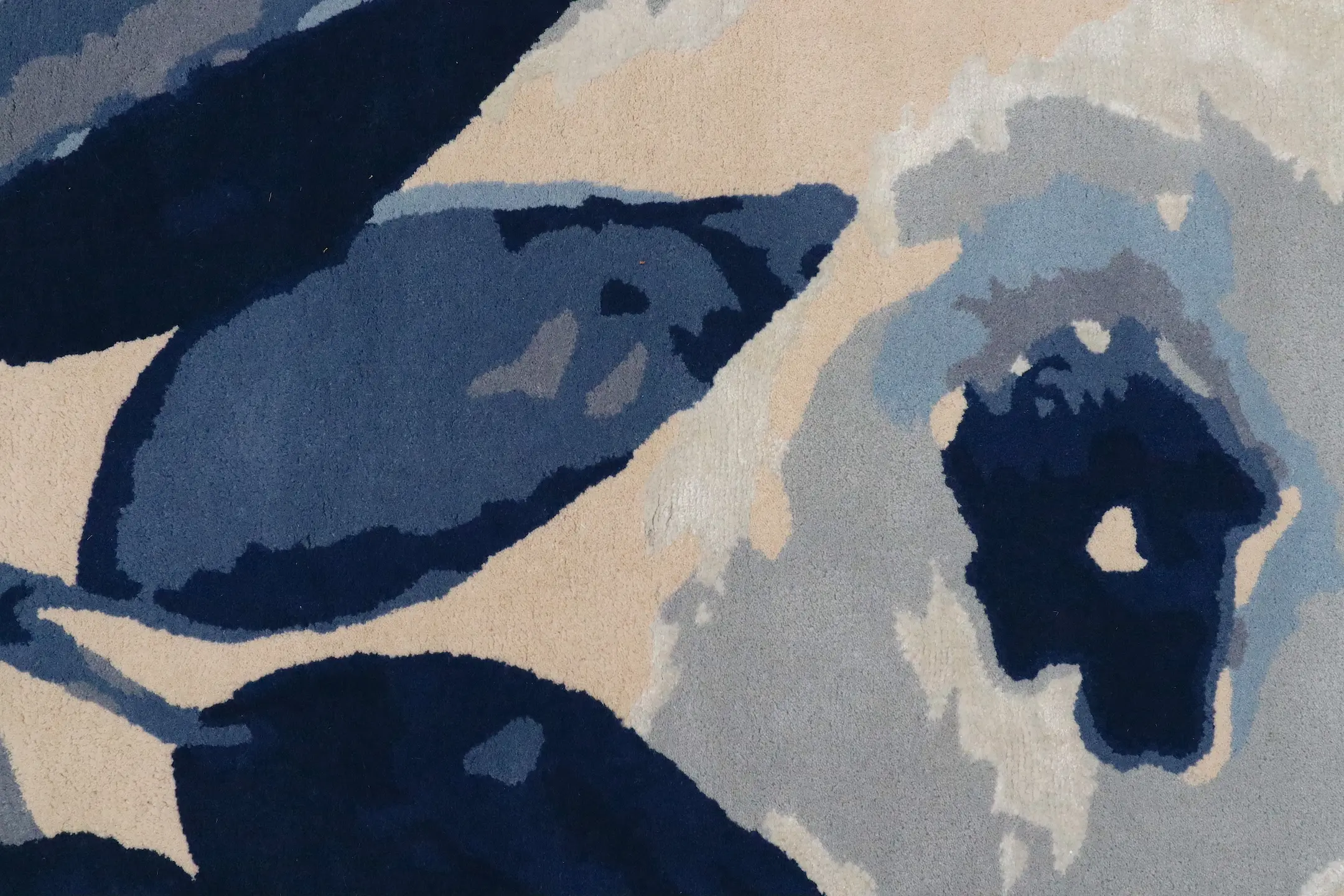 Ella Claire Indian Rug - Cream and Blue - ECAC01