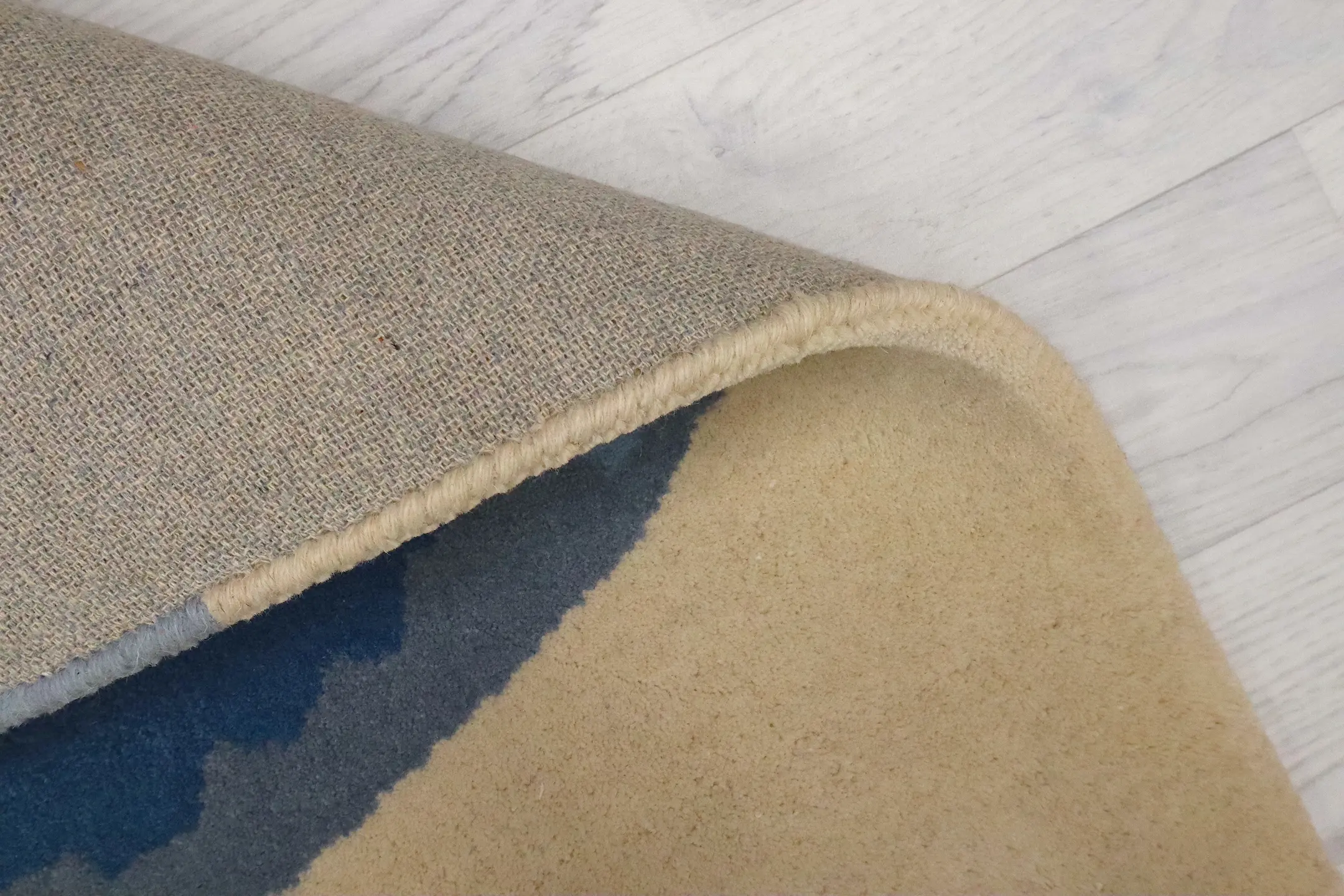 Ella Claire Indian Rug - Cream and Blue - ECAC01