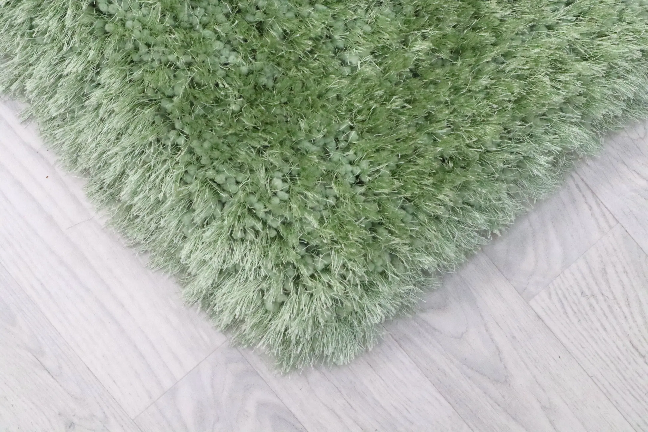 Polyester Shaggy Rug Green D Cls023706 290cm x 200cm