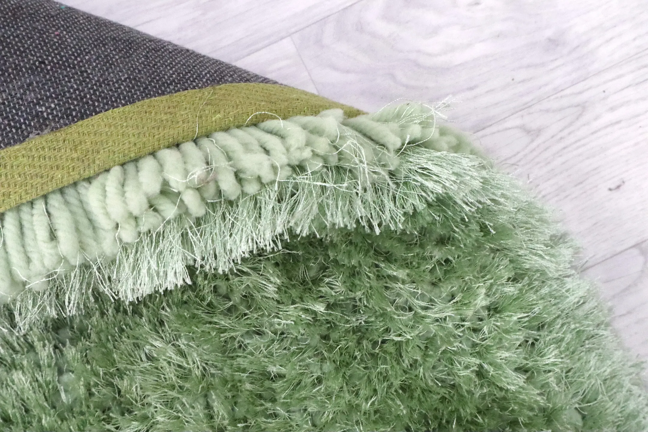 Polyester Shaggy Rug Green D Cls023706 290cm x 200cm