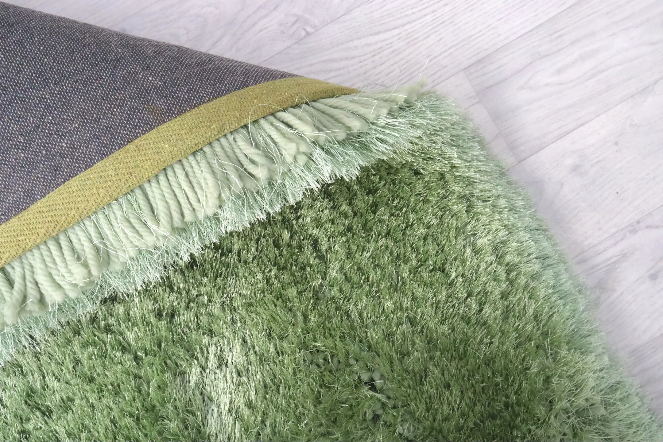 Polyester Shaggy Rug Green D Cls027706 340cm x 240cm