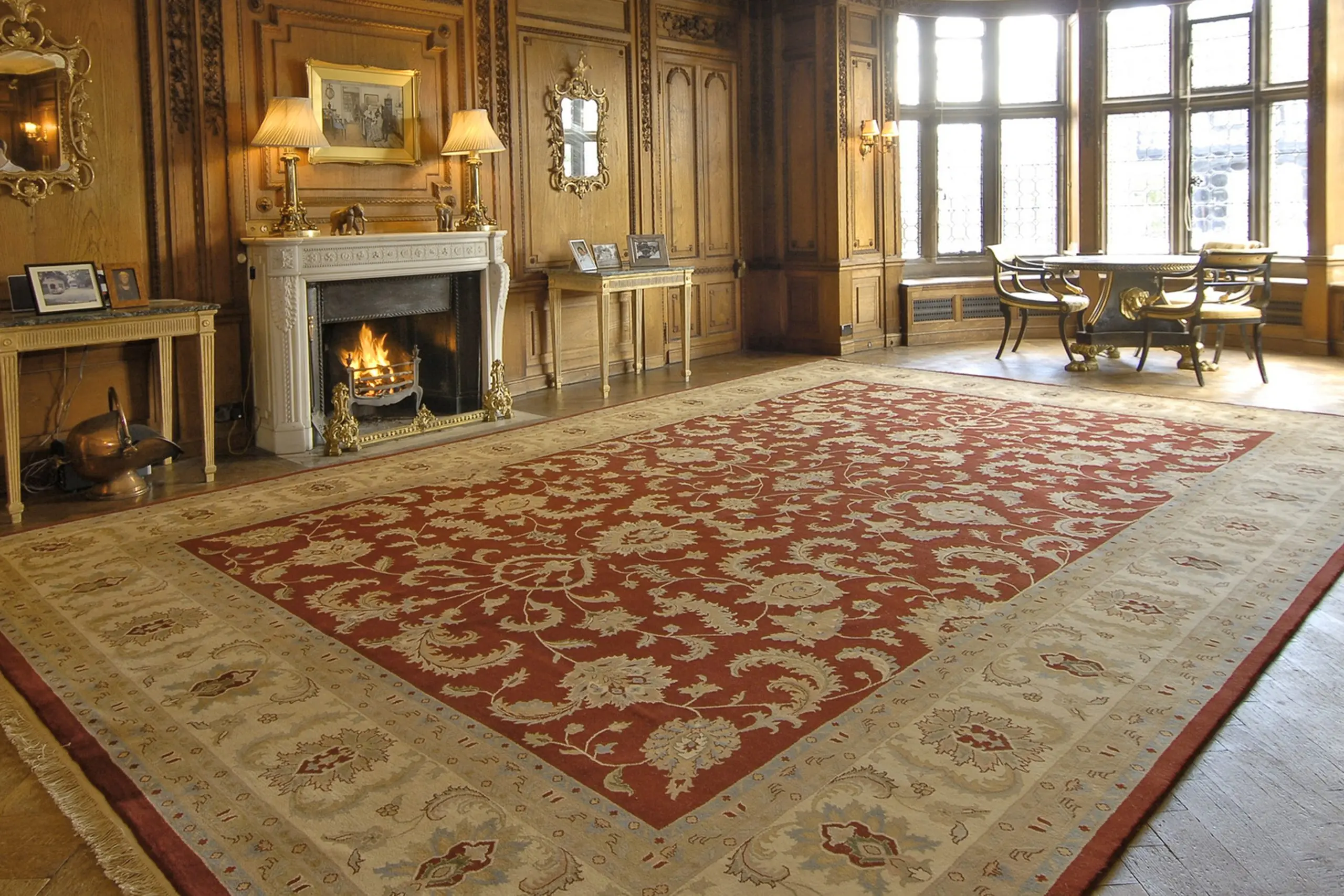 Indo Persian Keshan rug - Orange - Handknotted rug with Persian Keshan design IPZ074