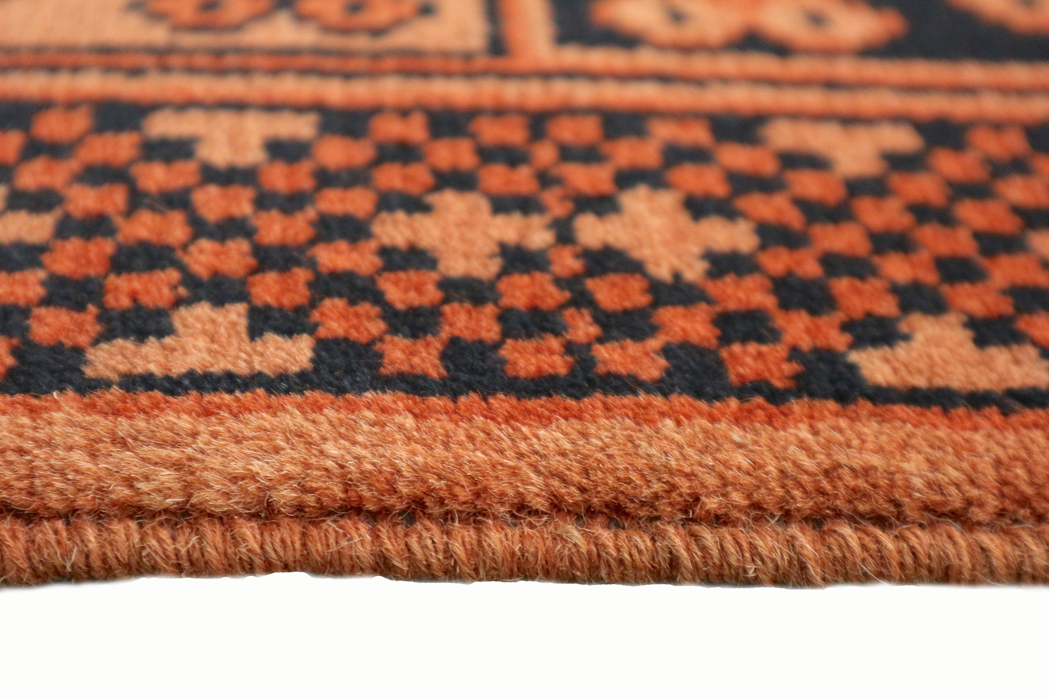Afghan Rug - Orange - Handknotted rug with traditional Afghan design IRE002