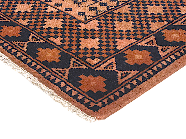 Afghan Rug - Orange - Handknotted rug with traditional Afghan design IRE002